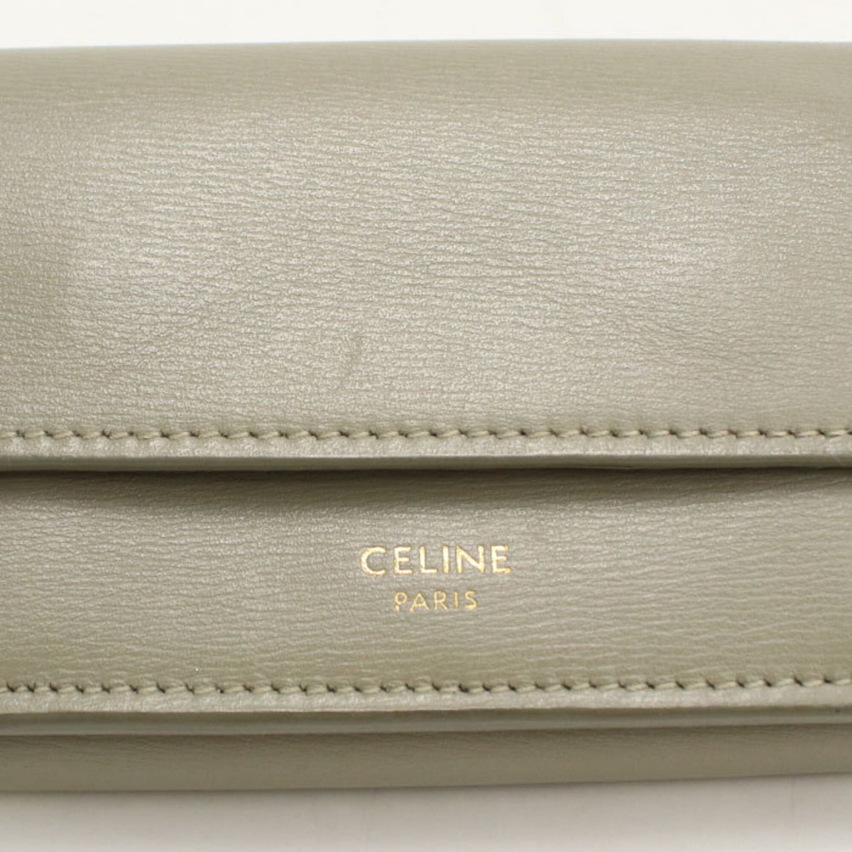 Celine Gray Leather Wallet (Tri-Fold) (Pre-Owned)