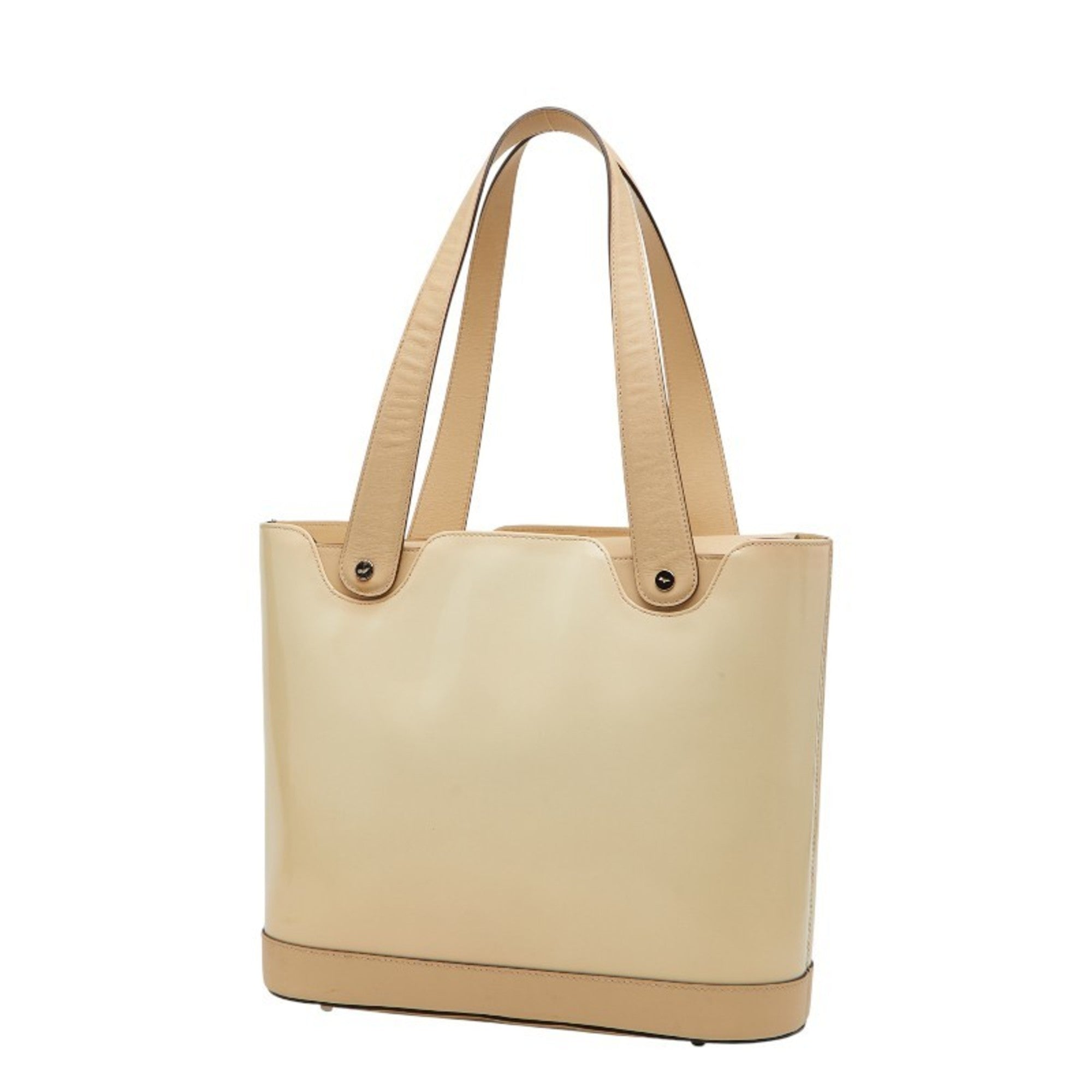 Salvatore Ferragamo Beige Ivory Leather Handbag (Pre-Owned)