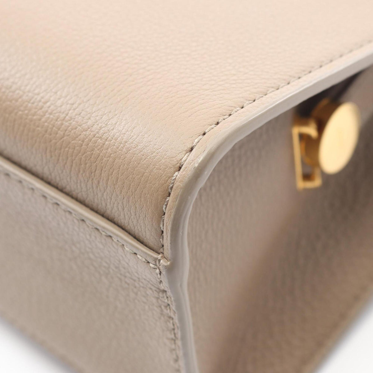 Bally Beige Leather Handbag Shoulder Bag (Pre-Owned)