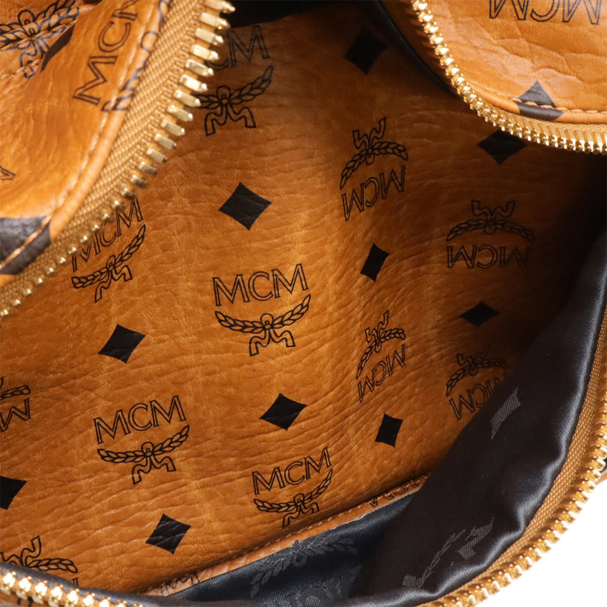 Mcm Brown Coated Canvas Backpack (Pre-Owned)