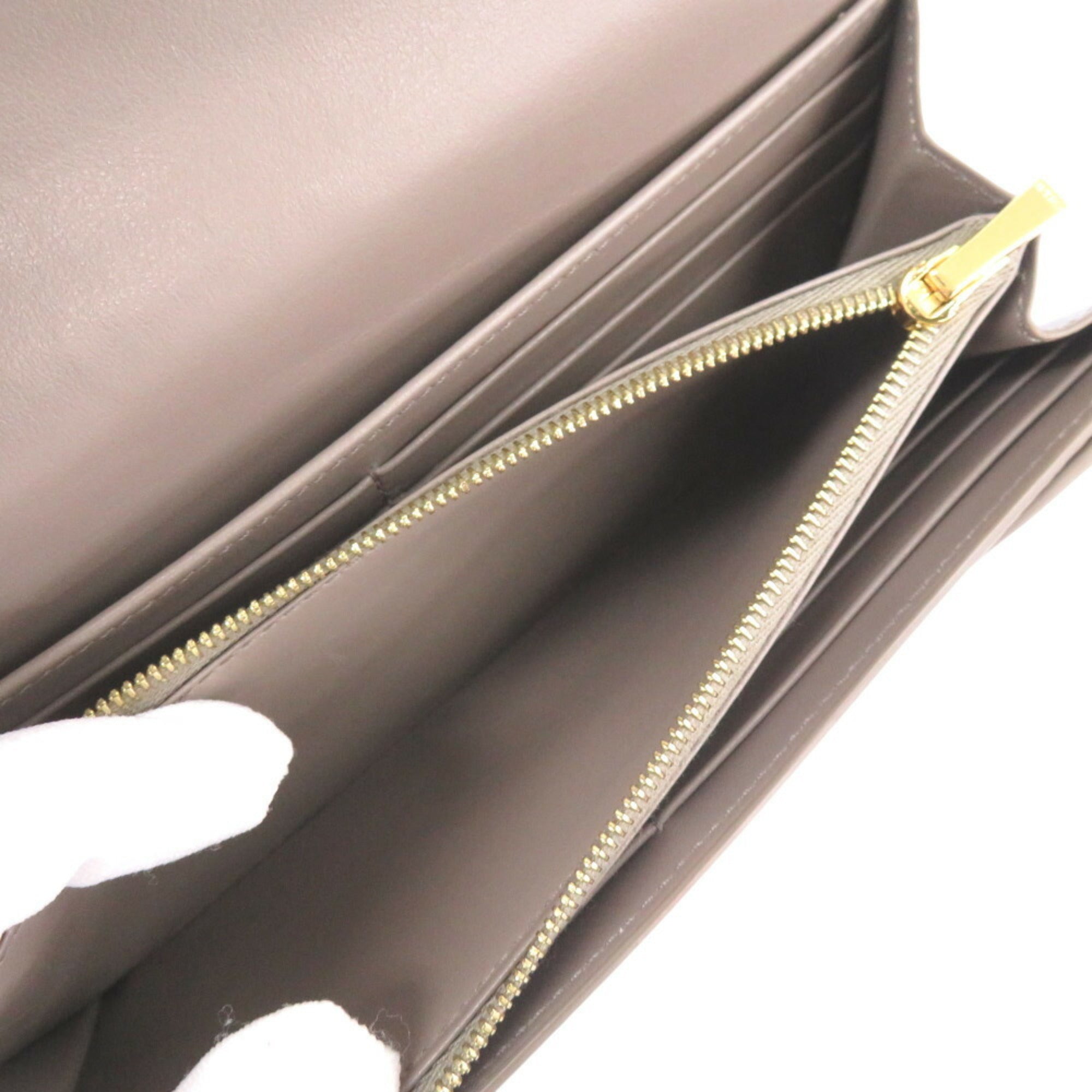 Celine Gray Leather Long Wallet (Bi-Fold) (Pre-Owned)
