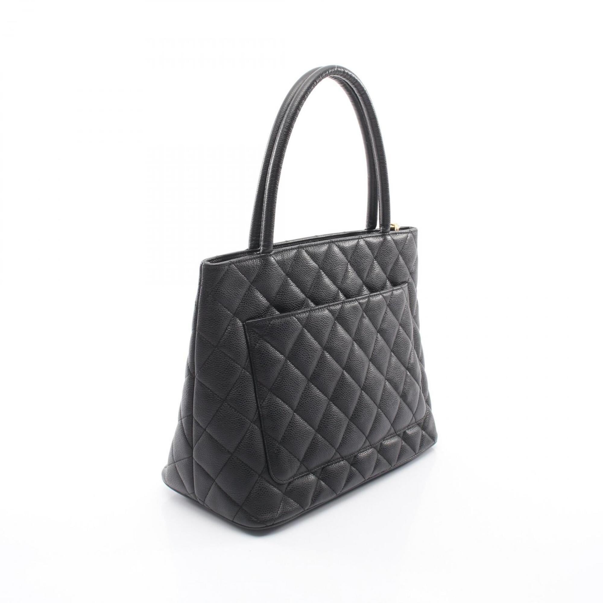 Chanel Black Grained Calfskin Handbag Tote Bag (Pre-Owned)