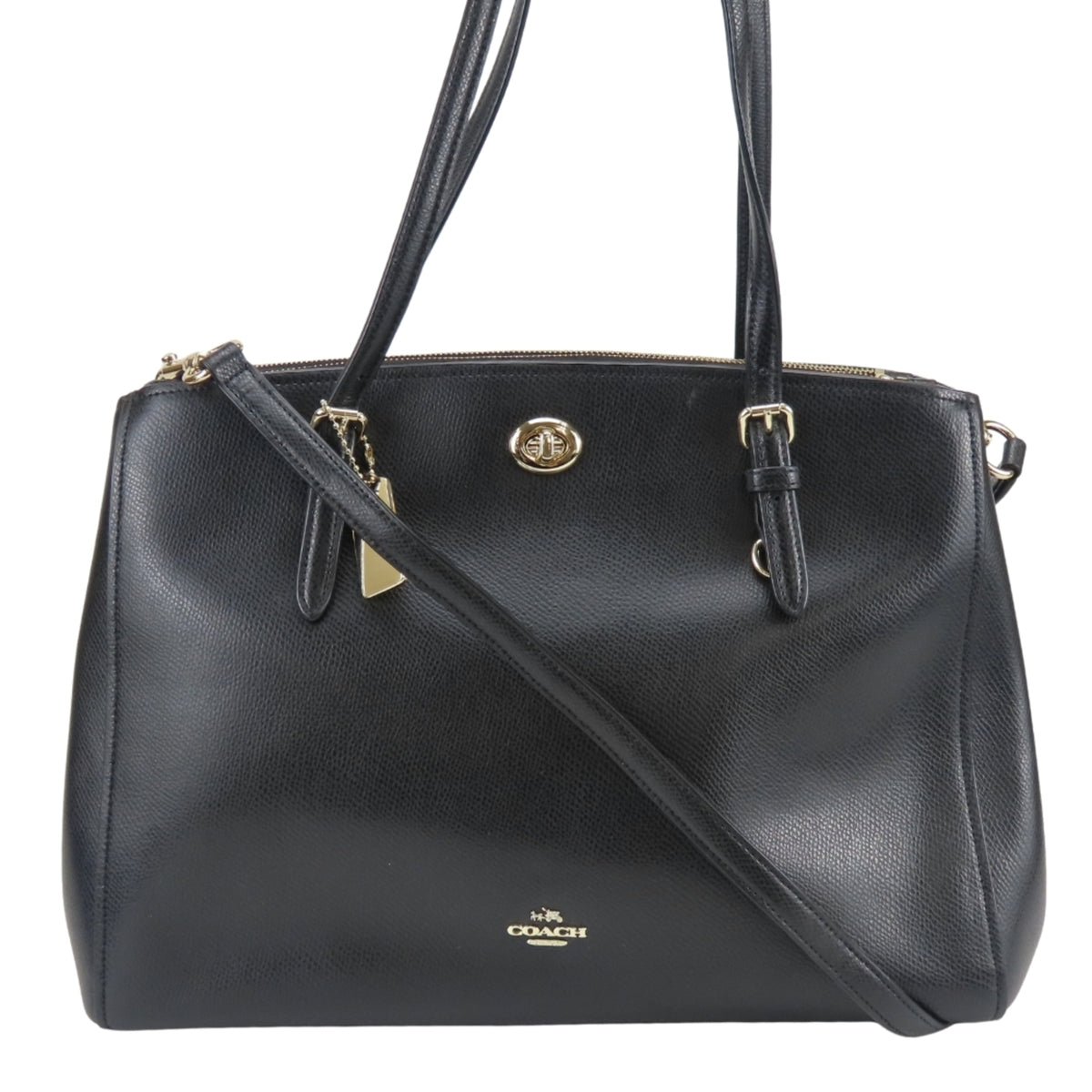Coach Black Leather Tote Bag (Pre-Owned)