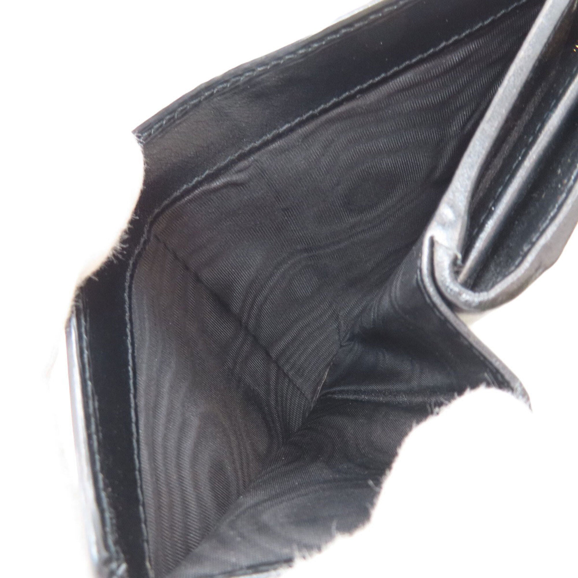 Prada Black Saffiano Triangle Wallet (Bi-Fold) (Pre-Owned)