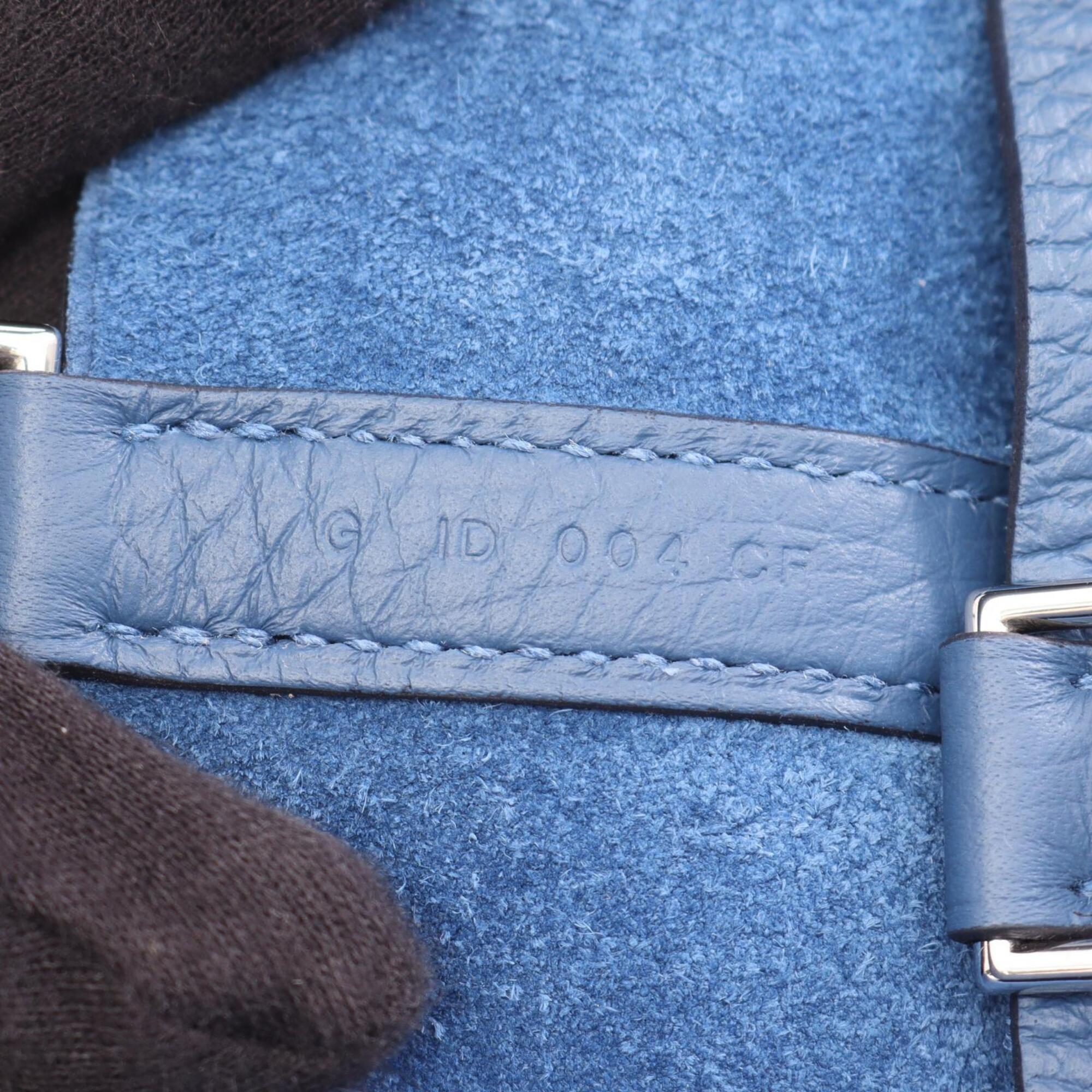 Hermes Blue Taurillon Clemence Leather Handbag (Pre-Owned)