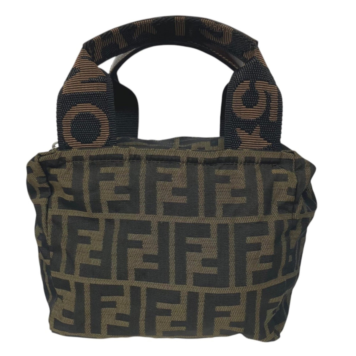 Fendi Zucca Brown Canvas Handbag (Pre-Owned)