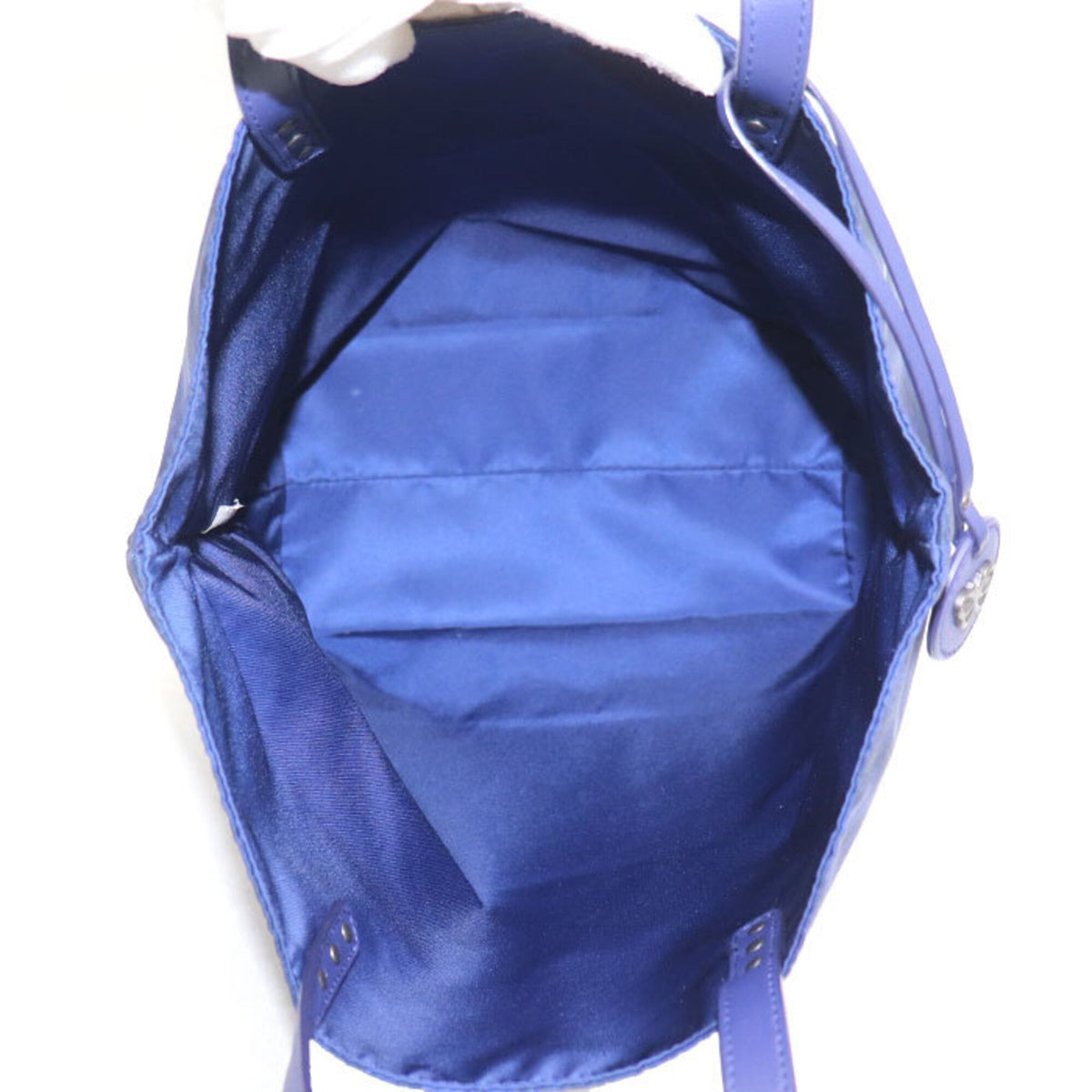 Bottega Veneta Black Blue Nylon Leather Tote Bag (Pre-Owned)