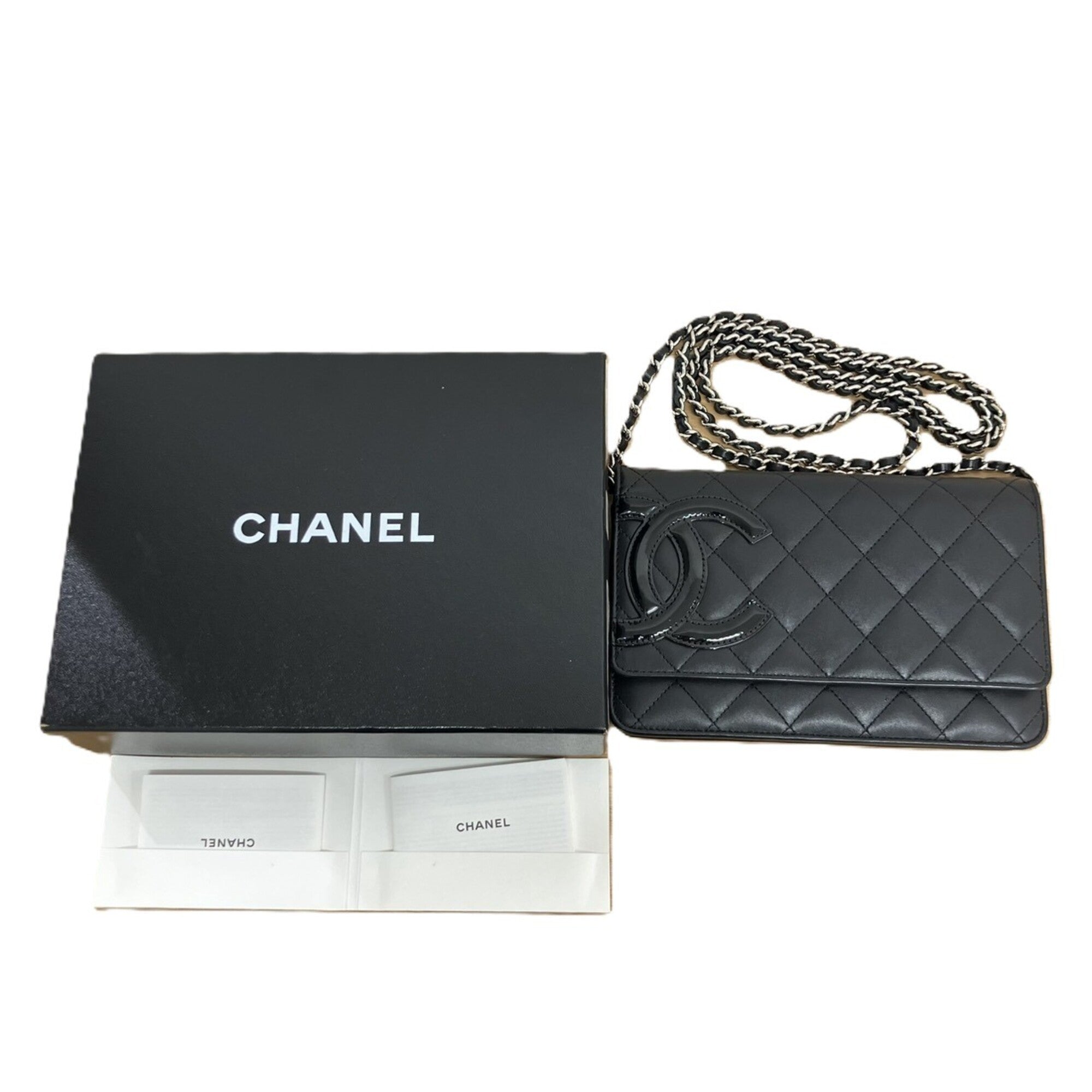 Chanel Ligne Cambon Black Leather Shoulder Bag (Pre-Owned)