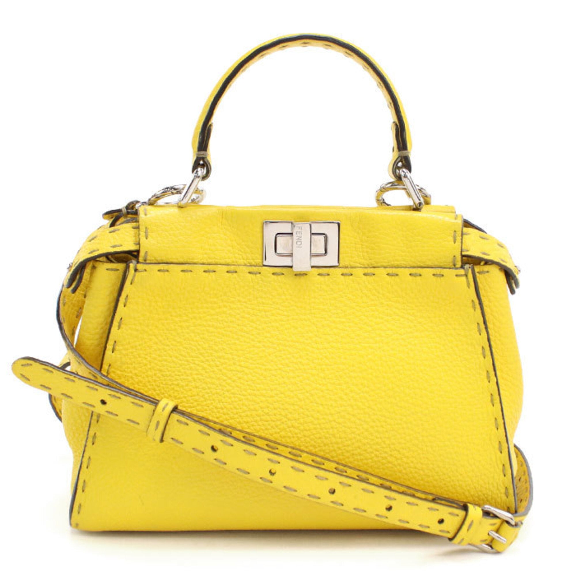 Fendi Yellow Leather Handbag (Pre-Owned)