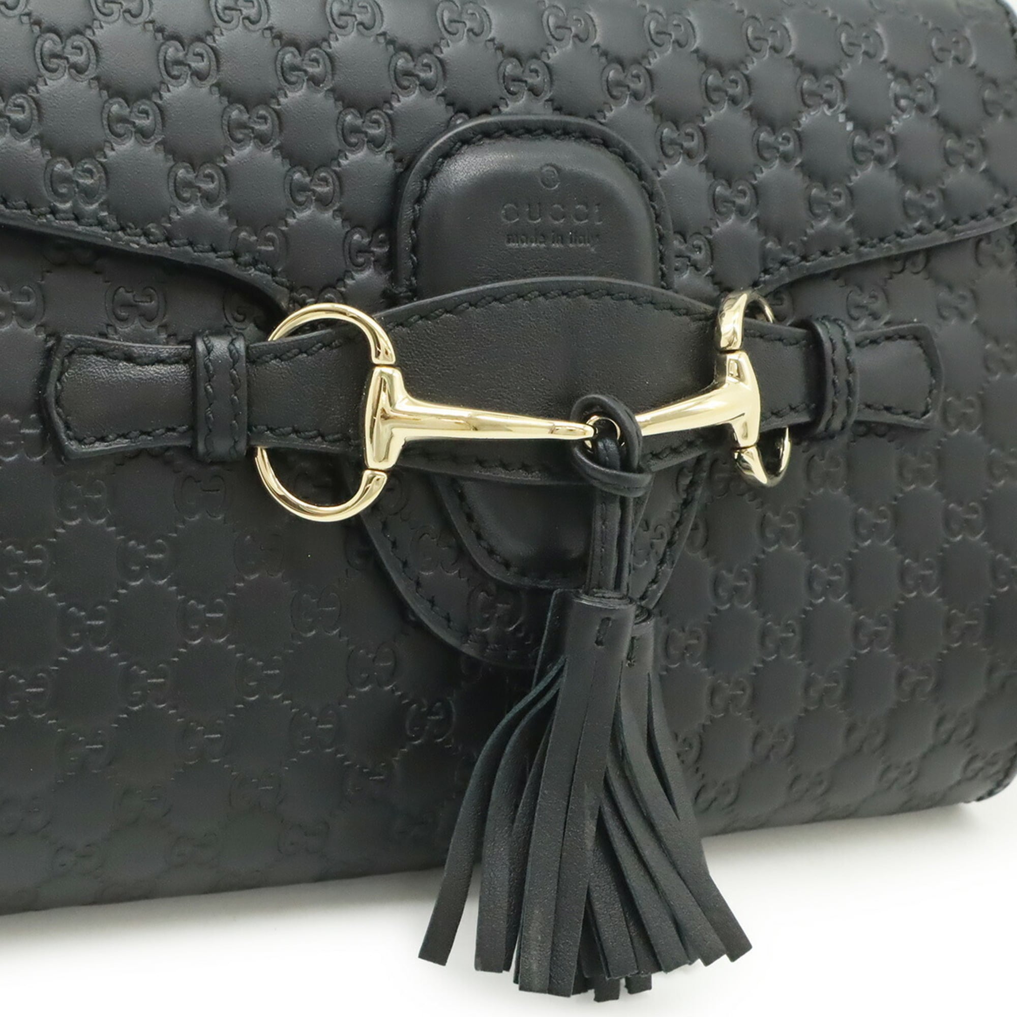 Gucci Black Leather Pochette Shoulder Bag (Pre-Owned)