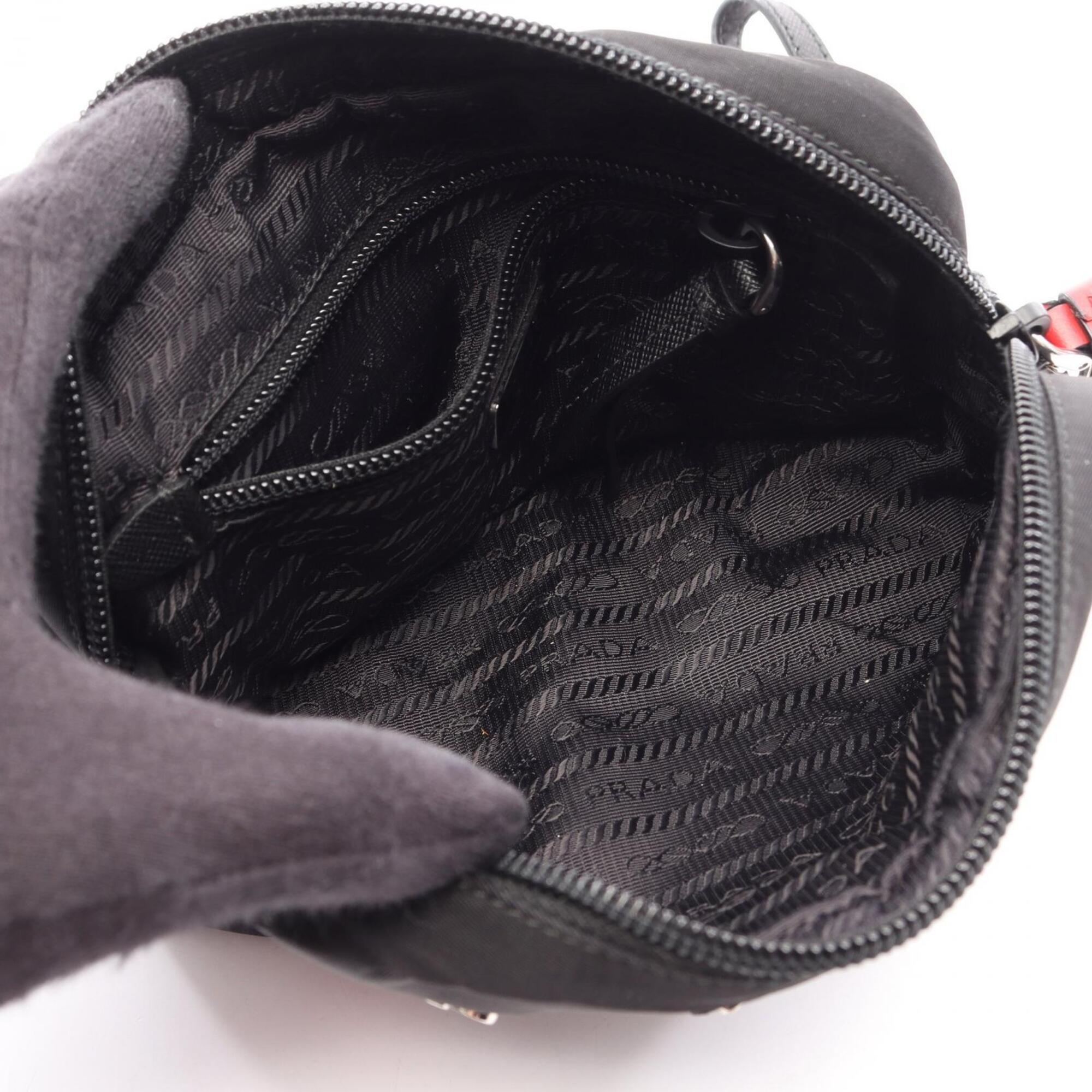 Prada Black Multi-Color Nylon Handbag Pouch (Pre-Owned)