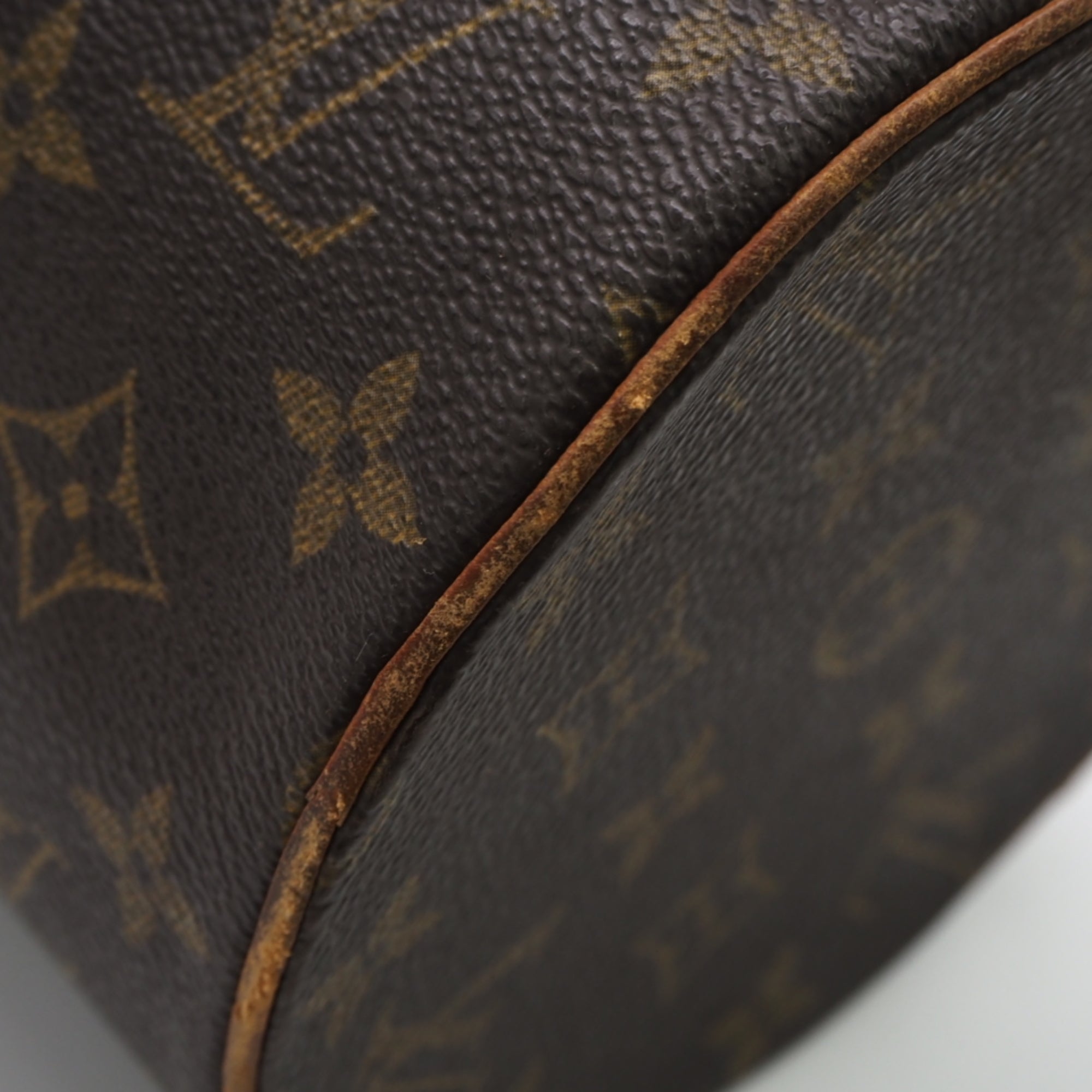 Louis Vuitton Beige Brown Coated Canvas Leather Handbag (Pre-Owned)