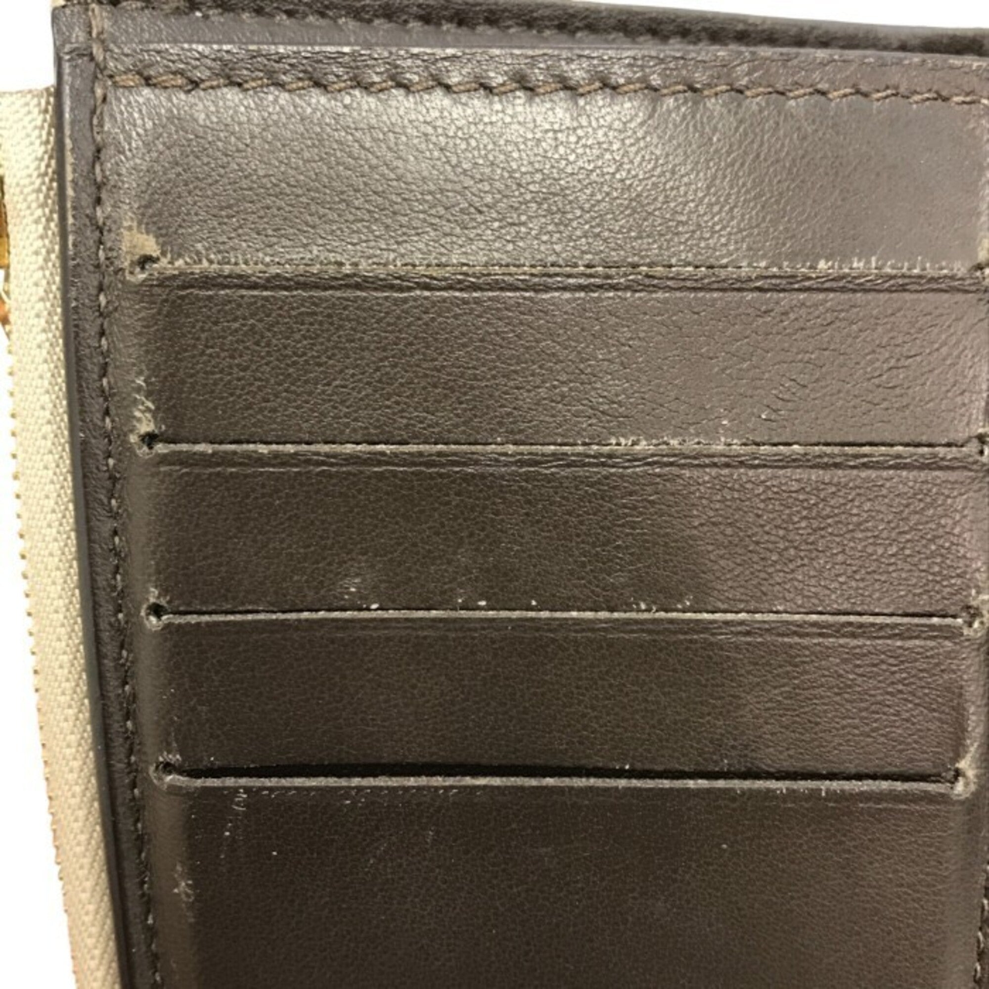 Louis Vuitton Beige Leather Wallet (Tri-Fold) (Pre-Owned)