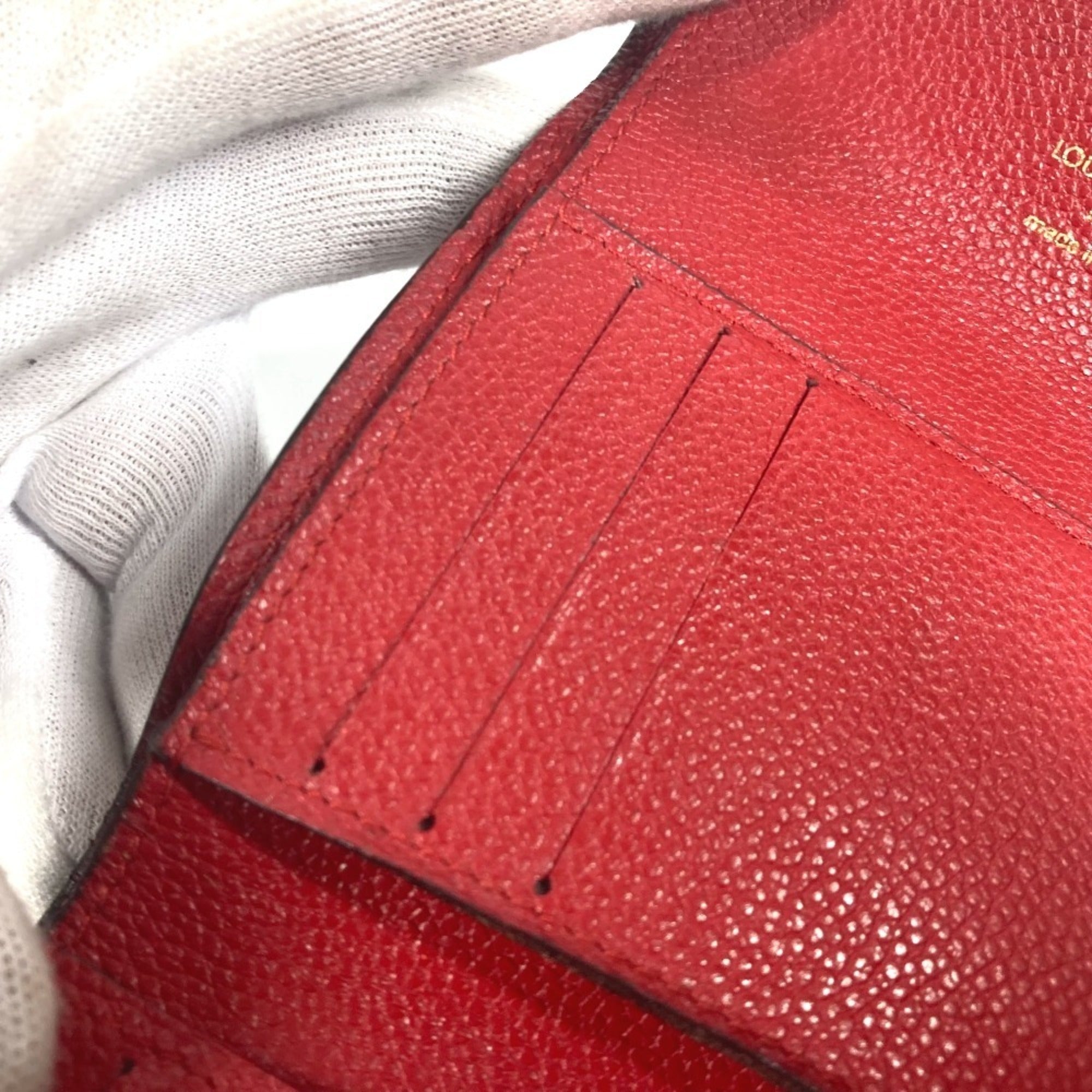 Louis Vuitton Cerise Red Color Monogram Empreinte Wallet (Tri-Fold) (Pre-Owned)