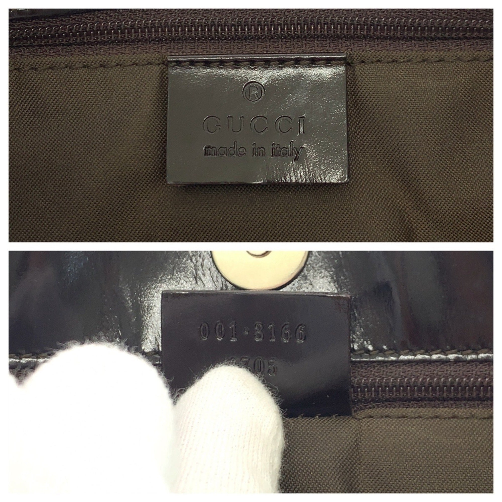 Gucci Dark Brown Nylon Shoulder Bag (Pre-Owned)
