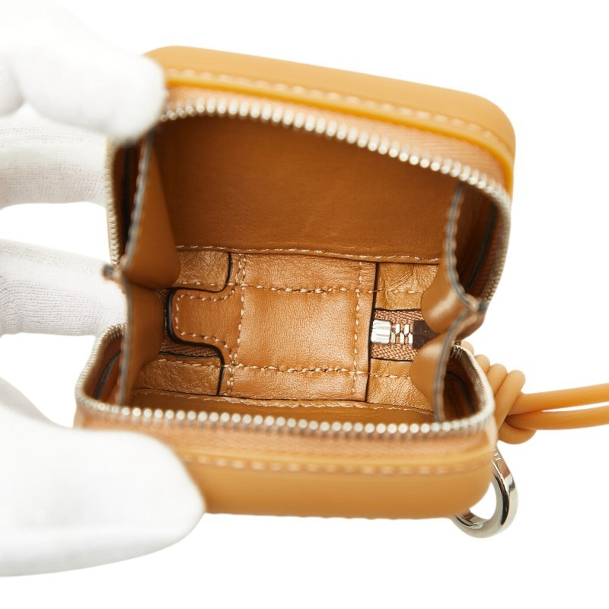 Loewe Brown Rubber Leather Coin Purse/Coin Case (Pre-Owned)