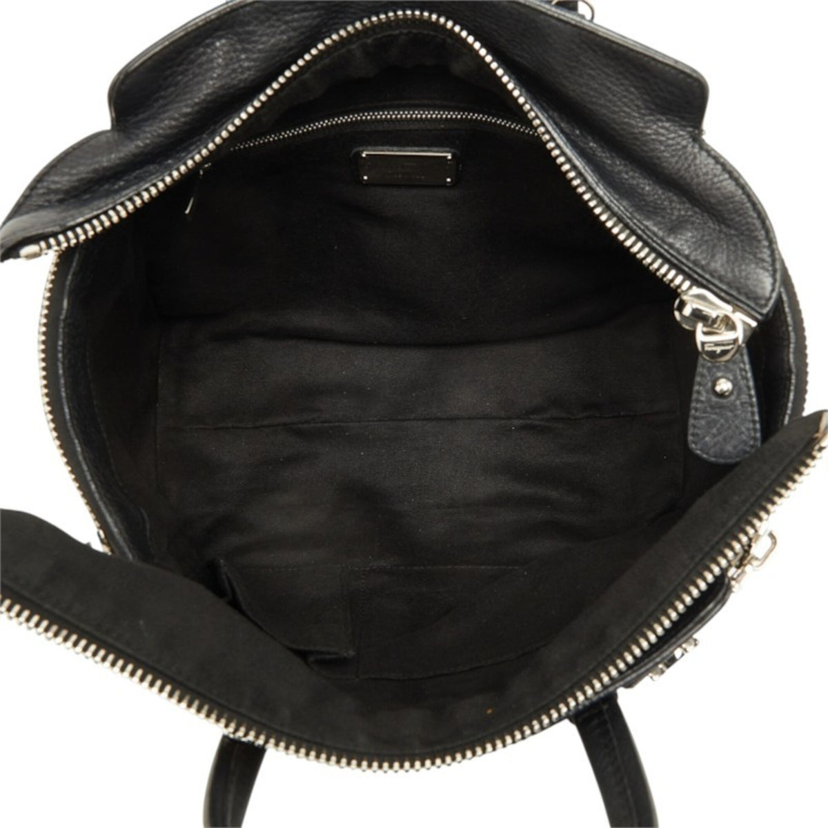 Salvatore Ferragamo Black Leather Handbag Shoulder Bag (Pre-Owned)