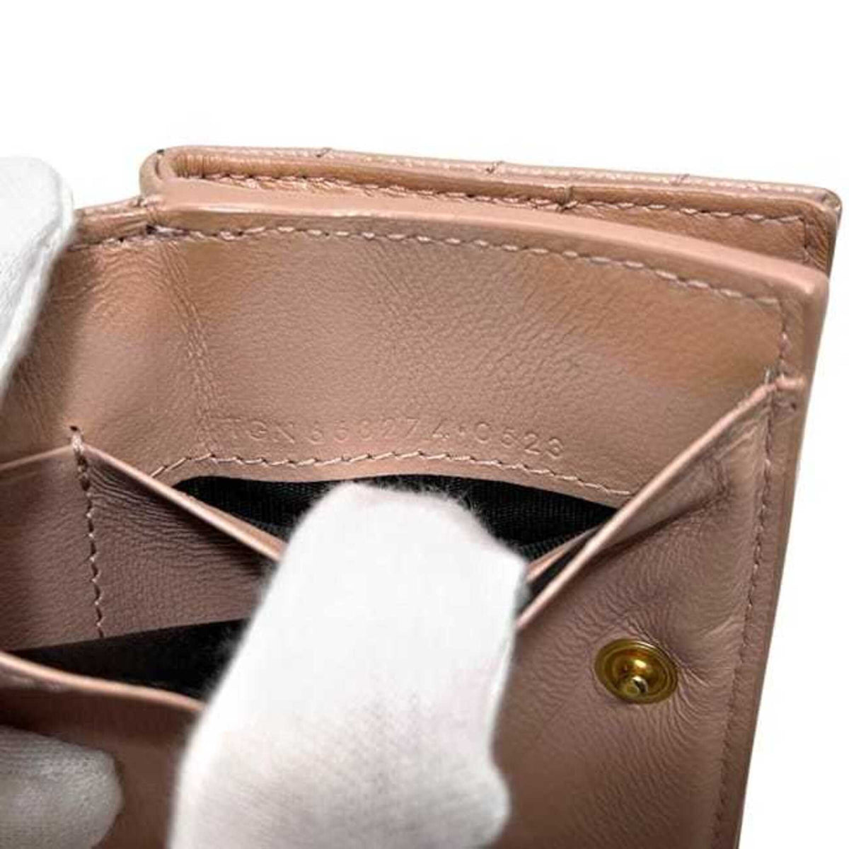 Saint Laurent Pink Leather Wallet (Tri-Fold) (Pre-Owned)