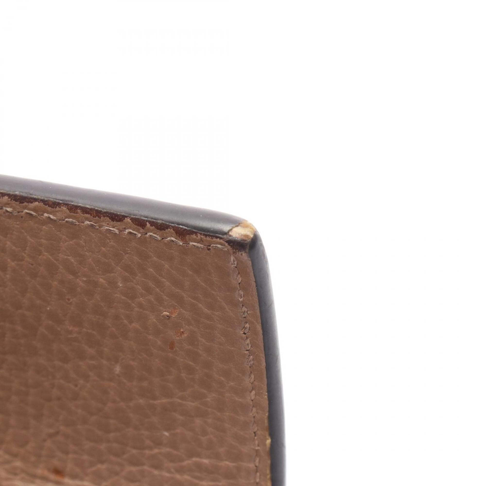 Gucci Beige Brown Pink Leather Pvc Long Wallet (Bi-Fold) (Pre-Owned)
