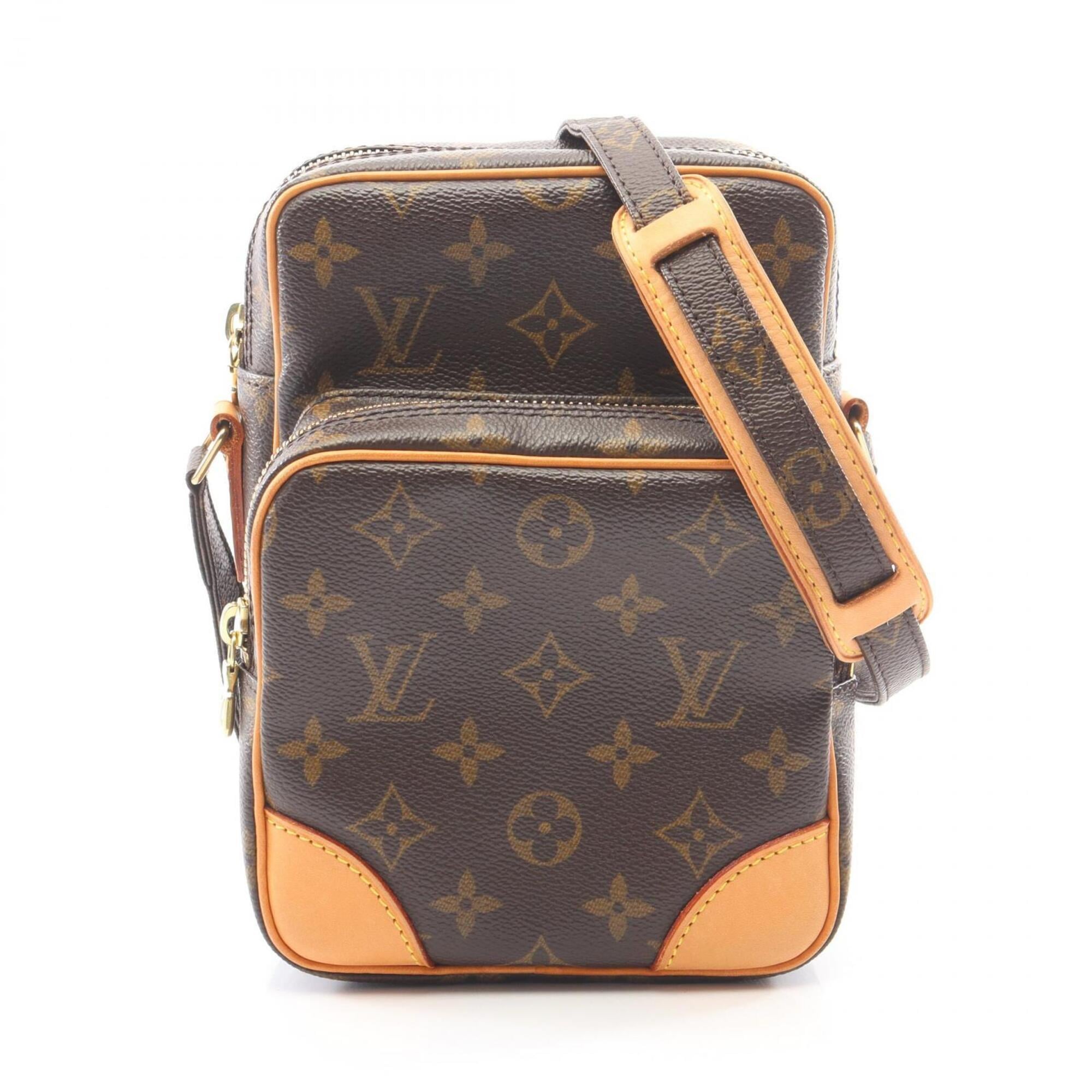 Louis Vuitton Brown Monogram Coated Canvas Leather Handbag Shoulder Bag (Pre-Owned)
