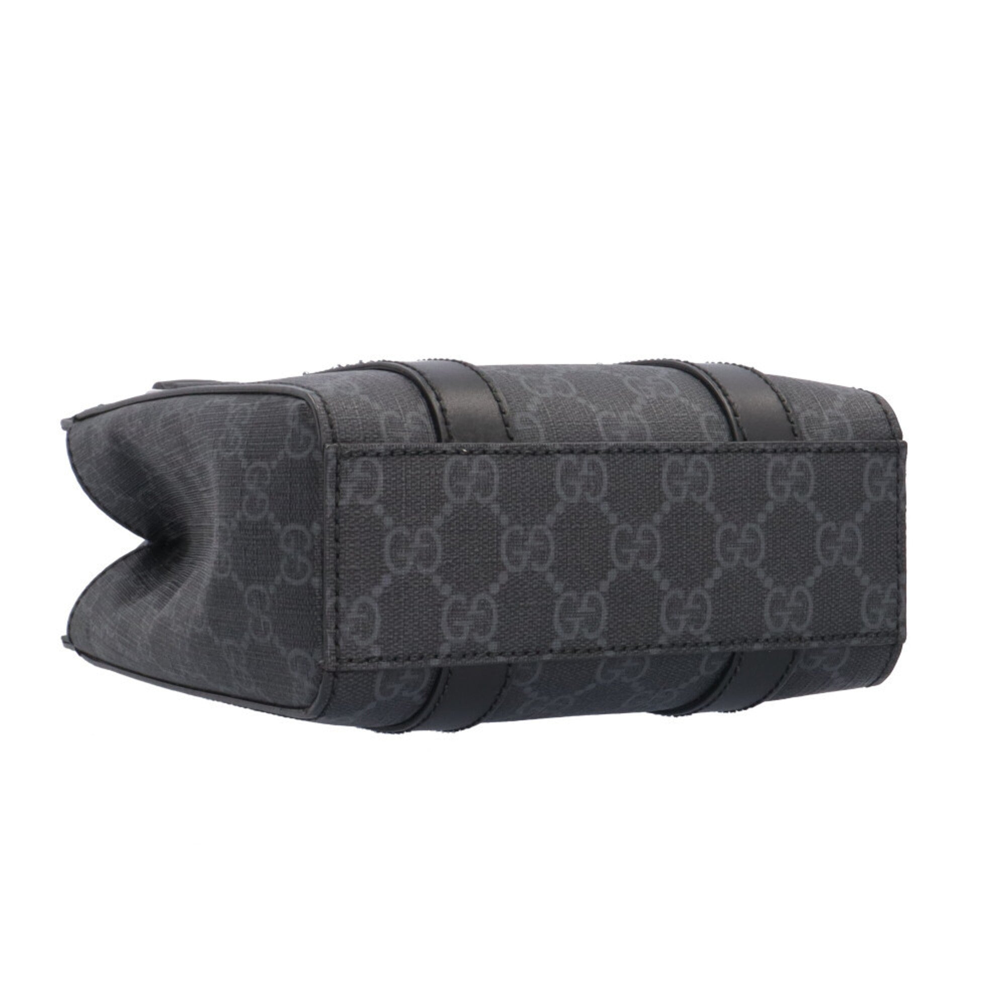 Gucci Black Gray Gg Supreme Canvas Shoulder Bag (Pre-Owned)