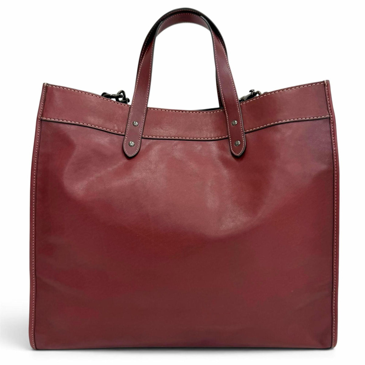 Coach Wine Leather Shoulder Bag (Pre-Owned)
