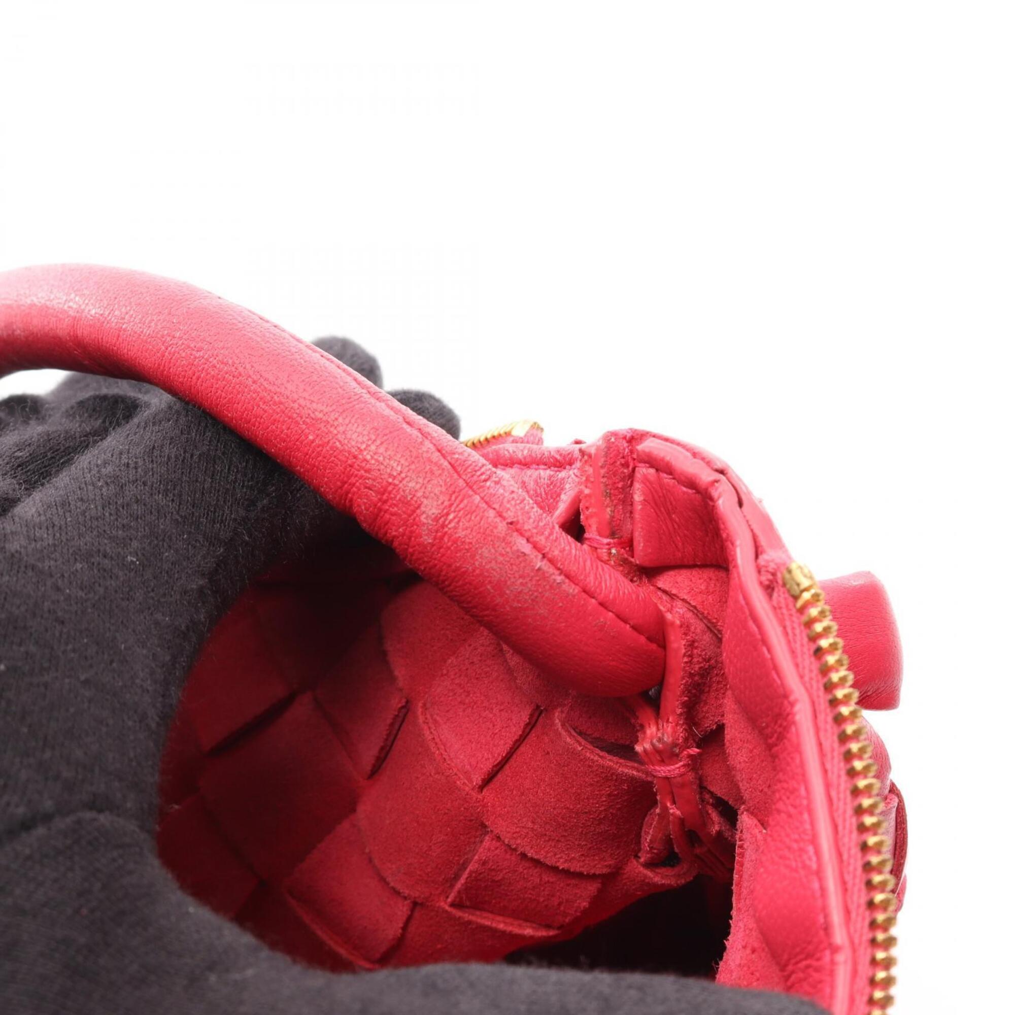 Bottega Veneta Intrecciato Pink Leather Handbag Pouch (Pre-Owned)