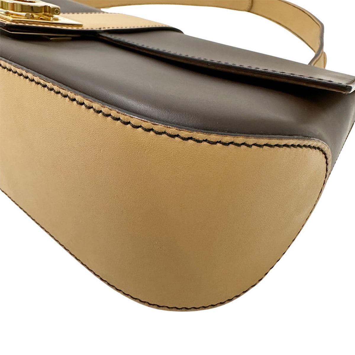 Salvatore Ferragamo Brown Leather Handbag Shoulder Bag (Pre-Owned)