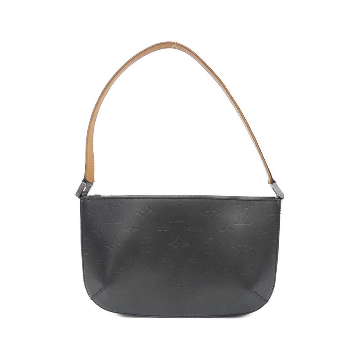 Louis Vuitton Black Matte Silver Monogram Leather Shoulder Bag (Pre-Owned)