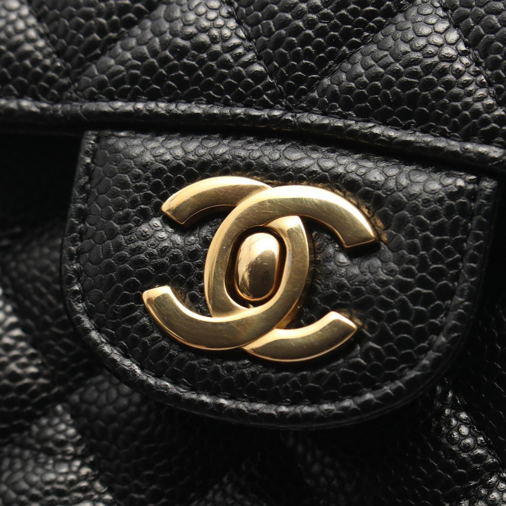 Chanel Black Leather Handbag Shoulder Bag (Pre-Owned)