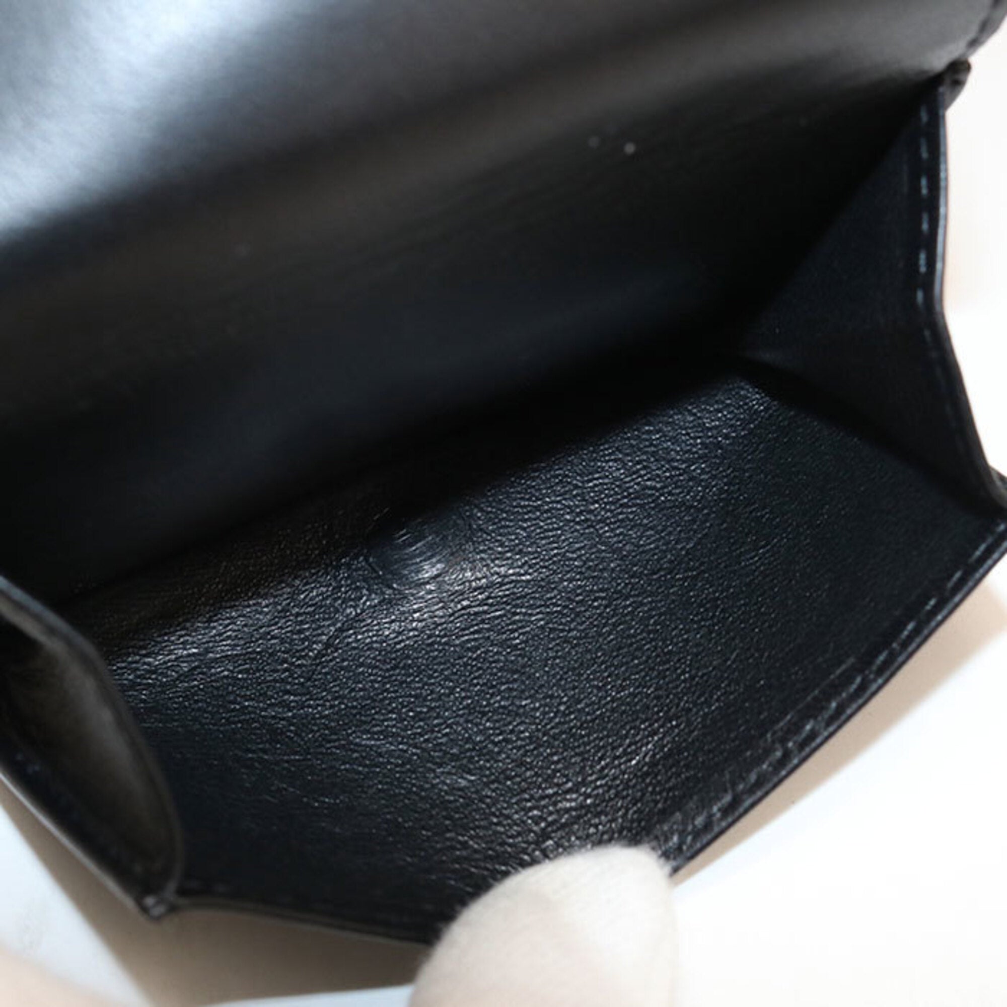 Bottega Veneta Black Leather Wallet (Tri-Fold) (Pre-Owned)