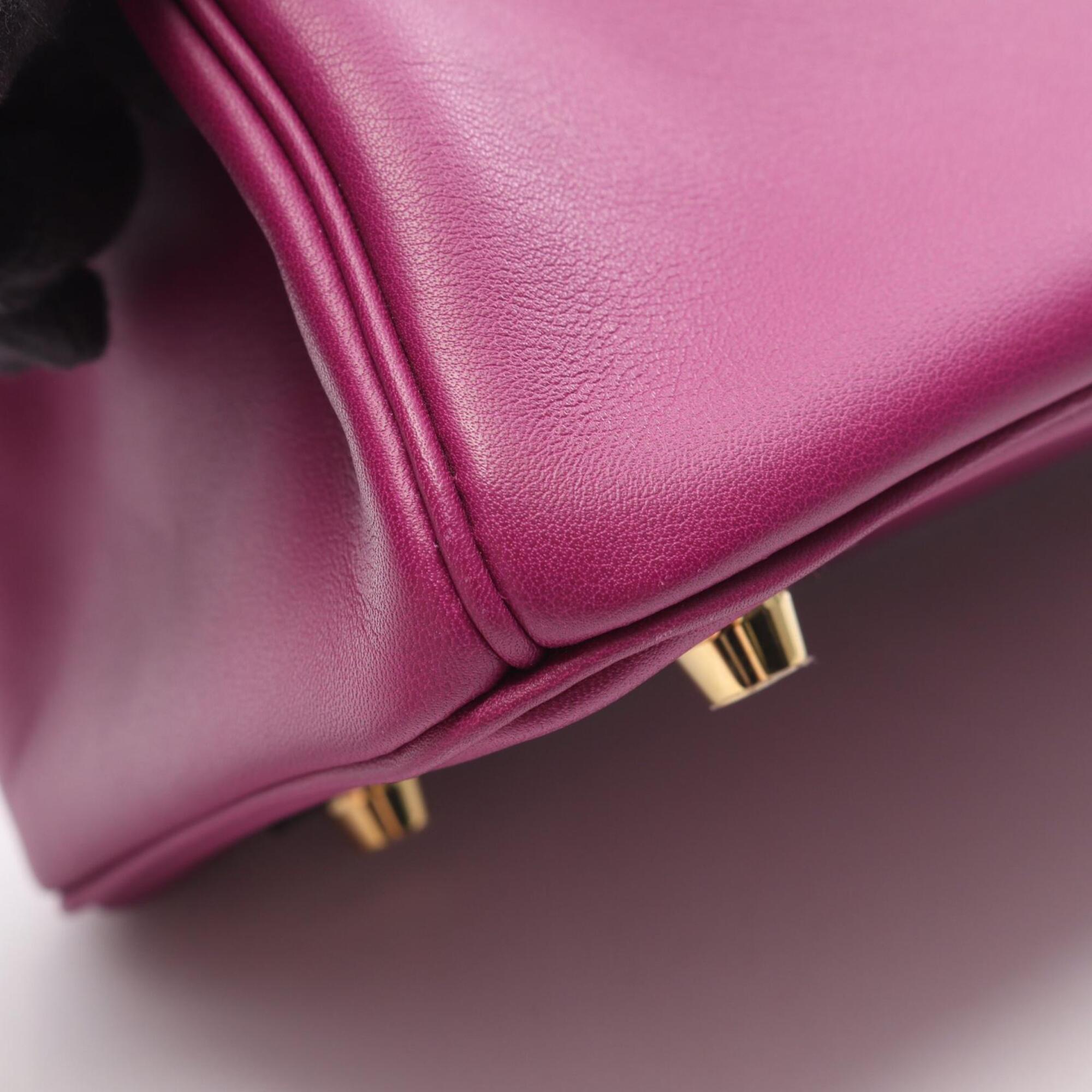 Hermes Anemone Purple Swift Leather Handbag (Pre-Owned)