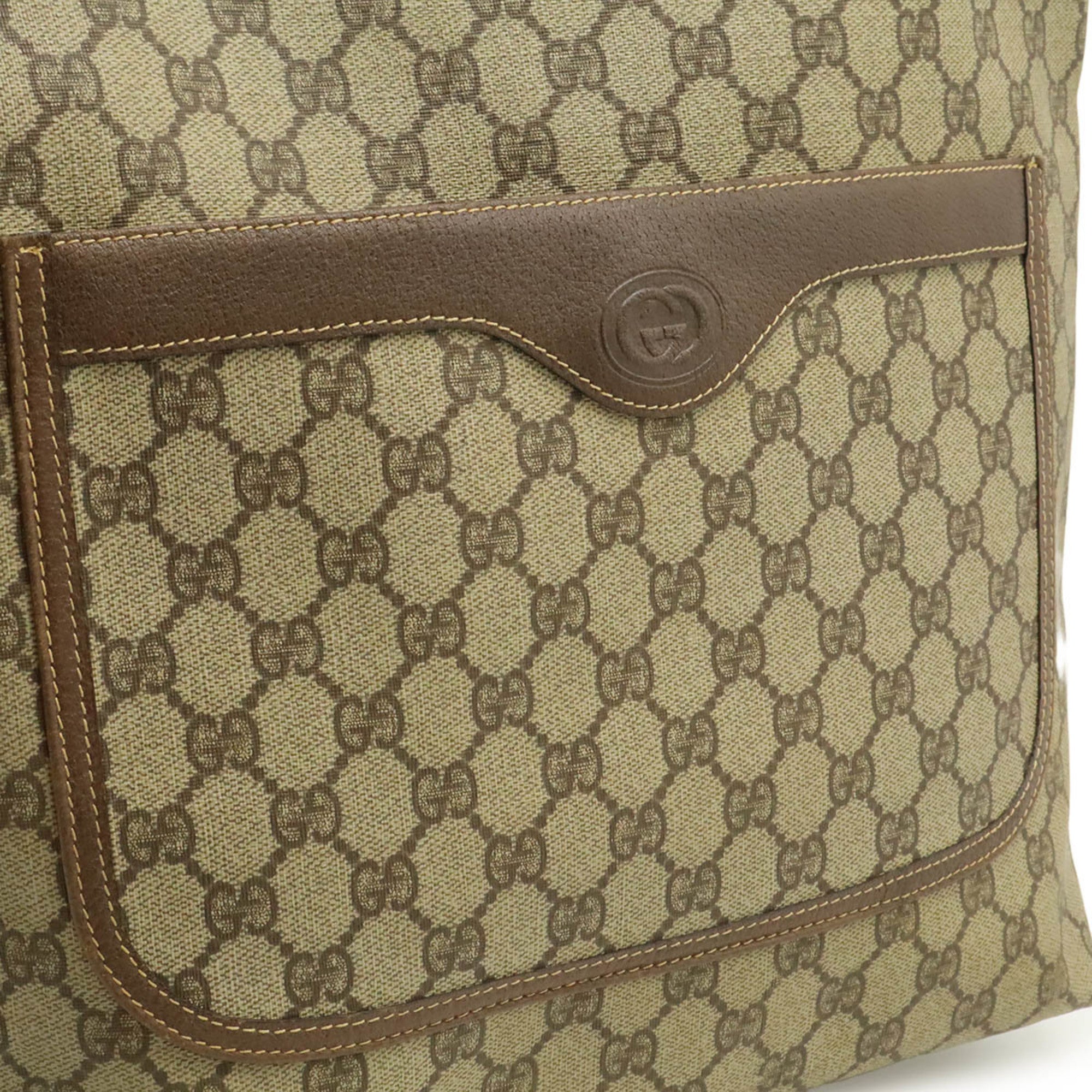 Gucci Beige Brown Green Red Color Pvc Leather Shoulder Bag Tote Bag (Pre-Owned)