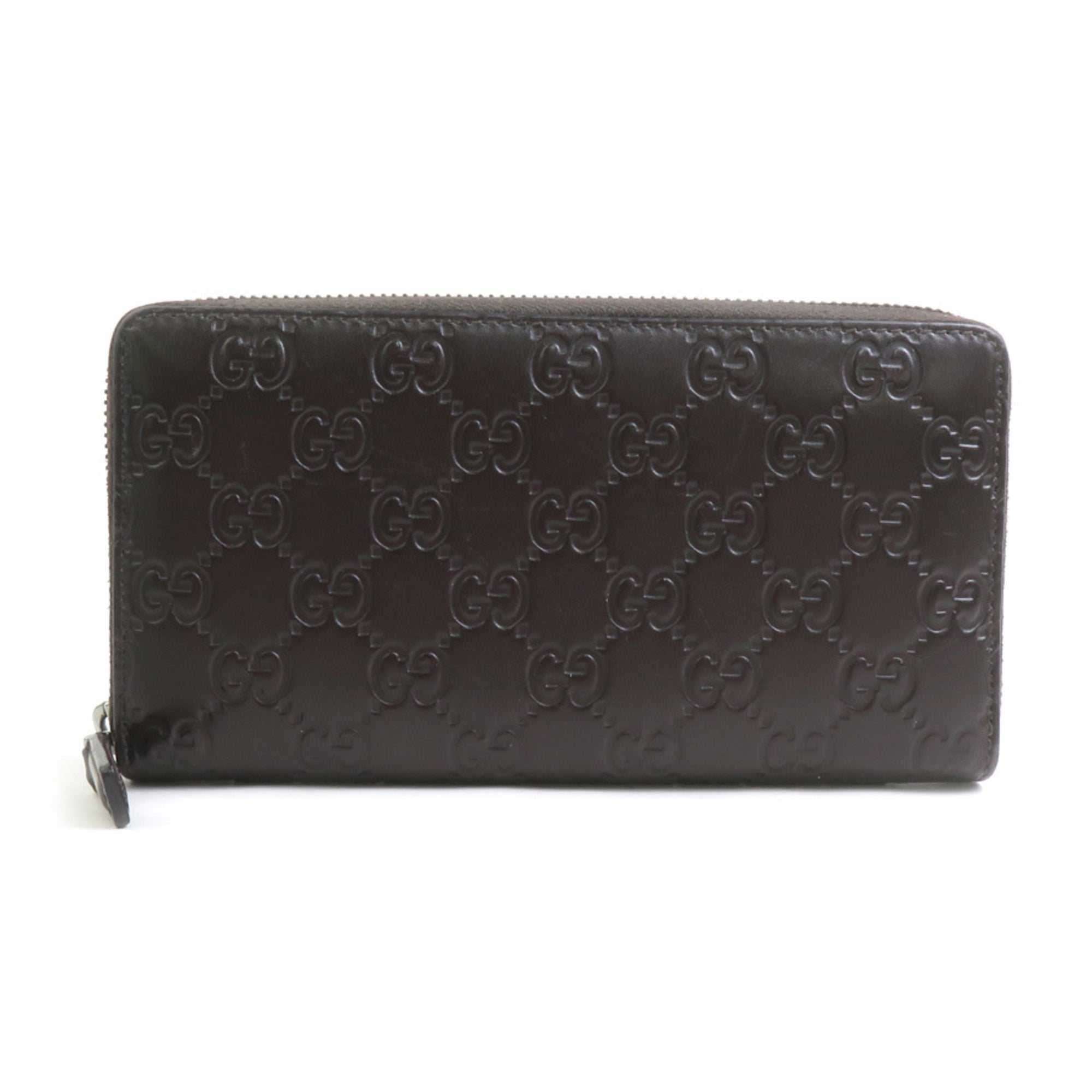 Gucci Dark Brown Leather Long Wallet (Bi-Fold) (Pre-Owned)