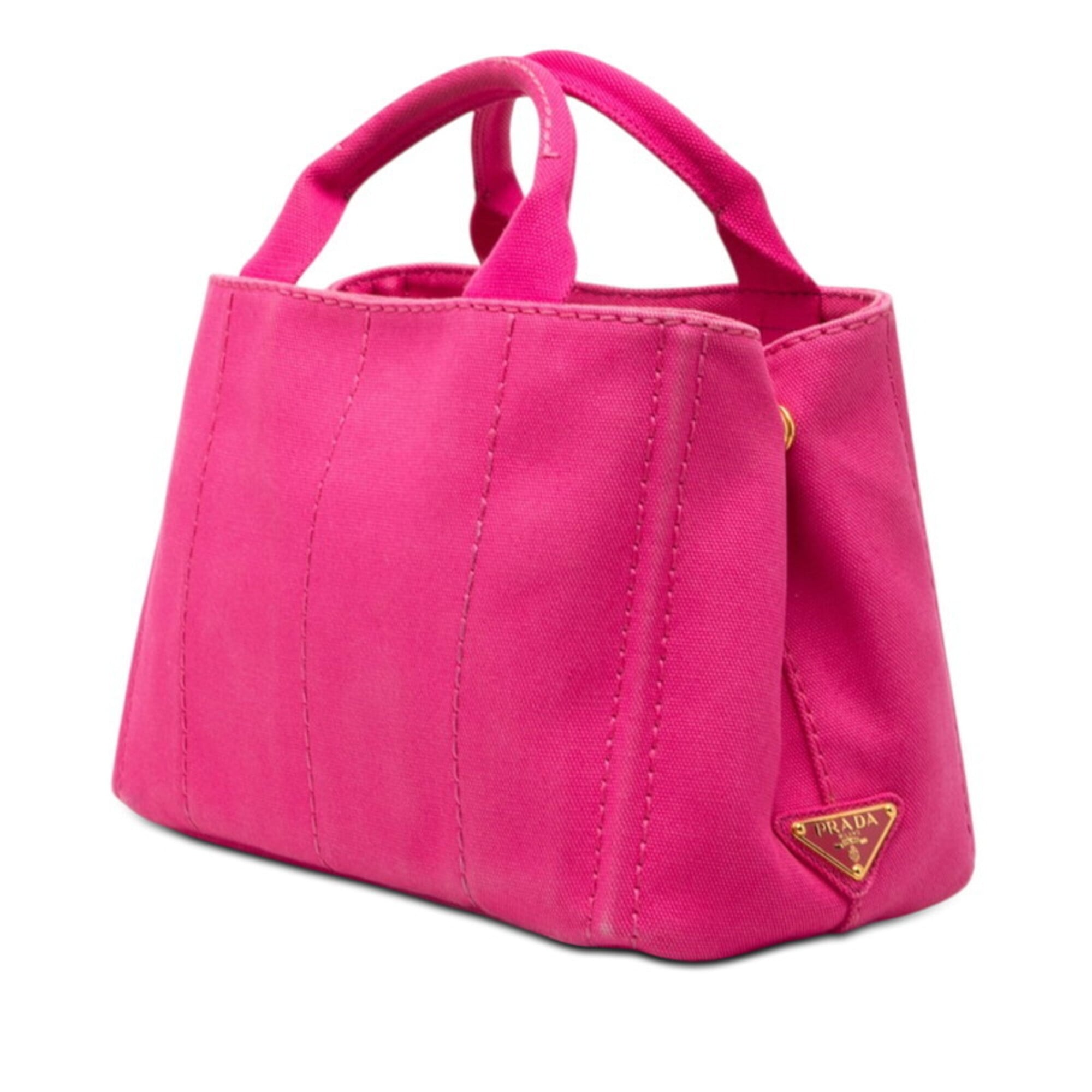 Prada Pink Canvas Handbag Shoulder Bag (Pre-Owned)