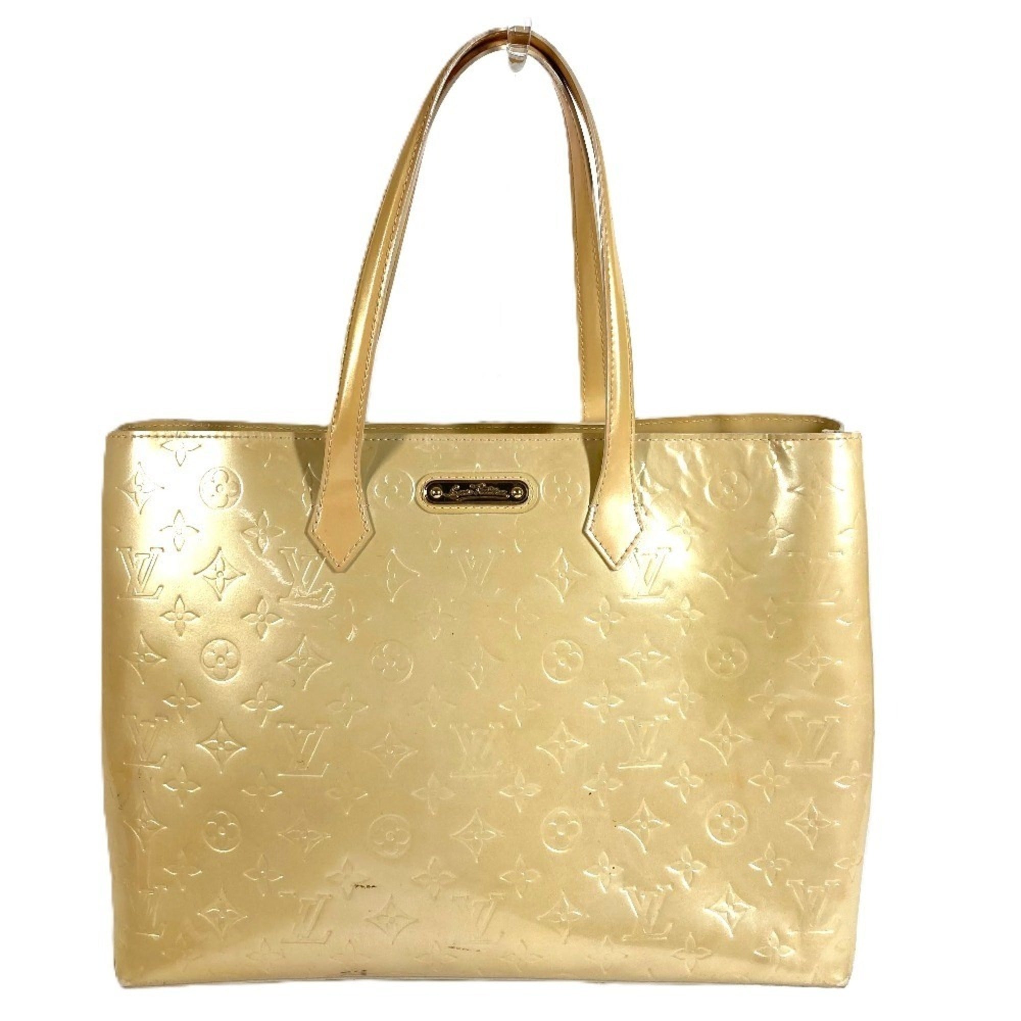 Louis Vuitton Beige Monogram Vernis Handbag Shoulder Bag Tote Bag (Pre-Owned)