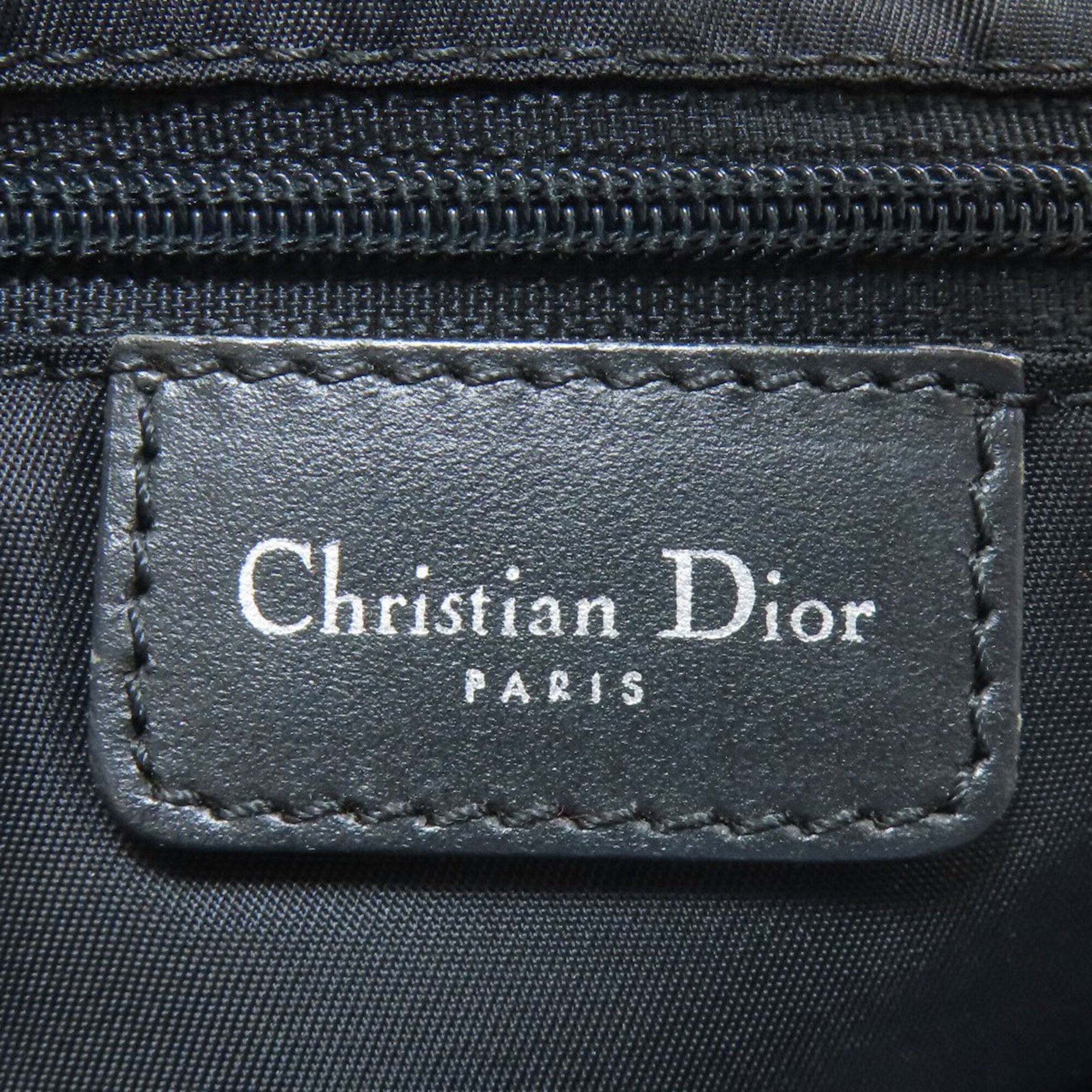 Christian Dior Black Gray Canvas Shoulder Bag (Pre-Owned)