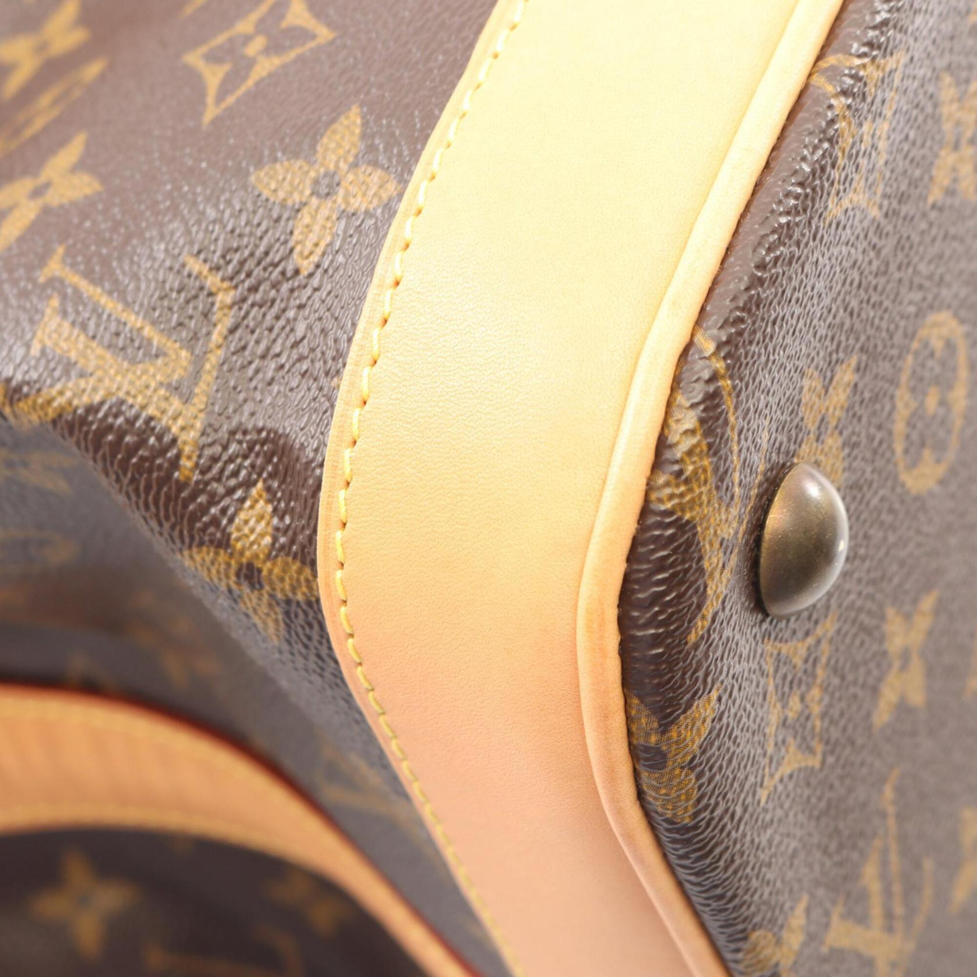 Louis Vuitton Brown Monogram Coated Canvas Leather Boston Bag Handbag (Pre-Owned)