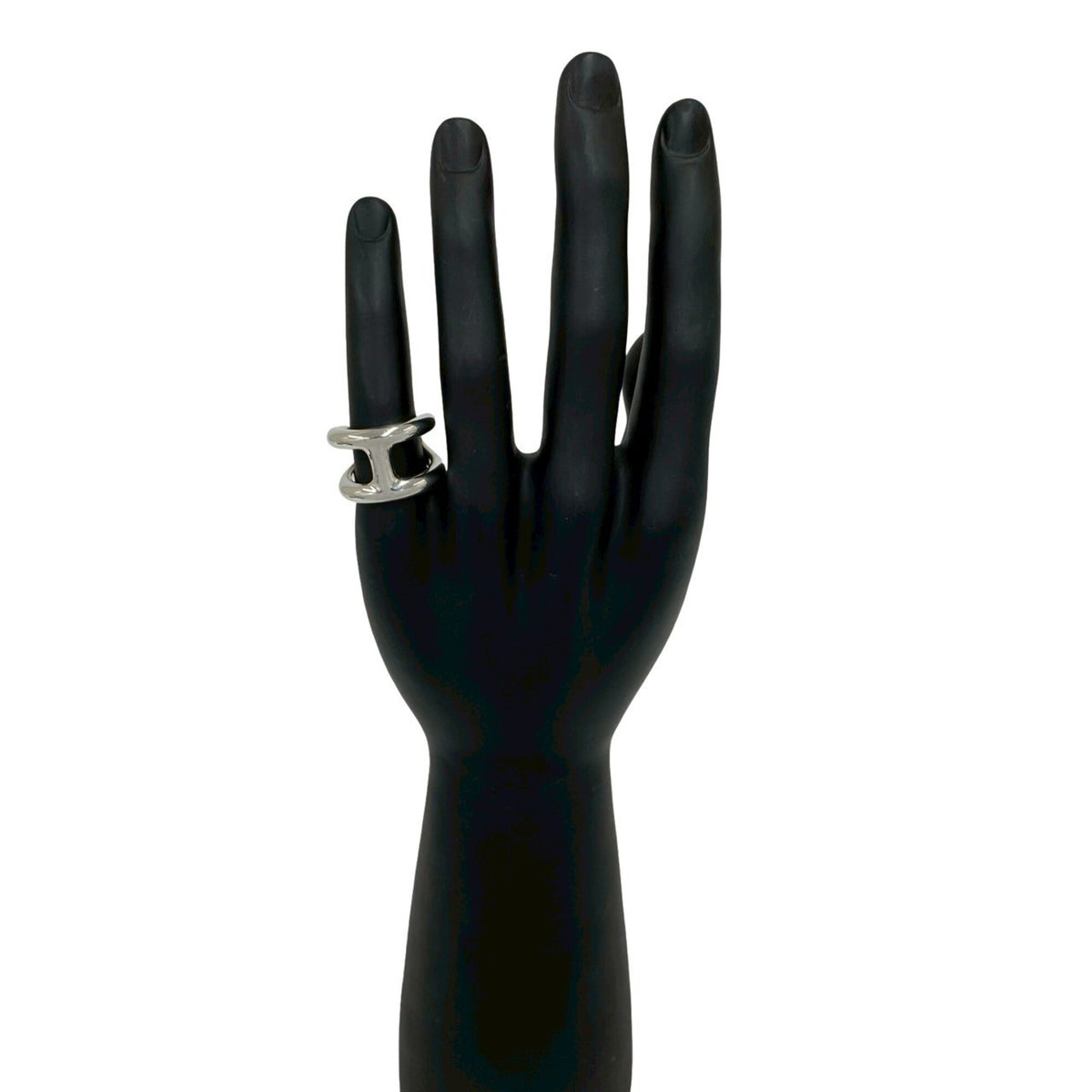 Hermes Silver Silver 925 Band Ring (Pre-Owned)