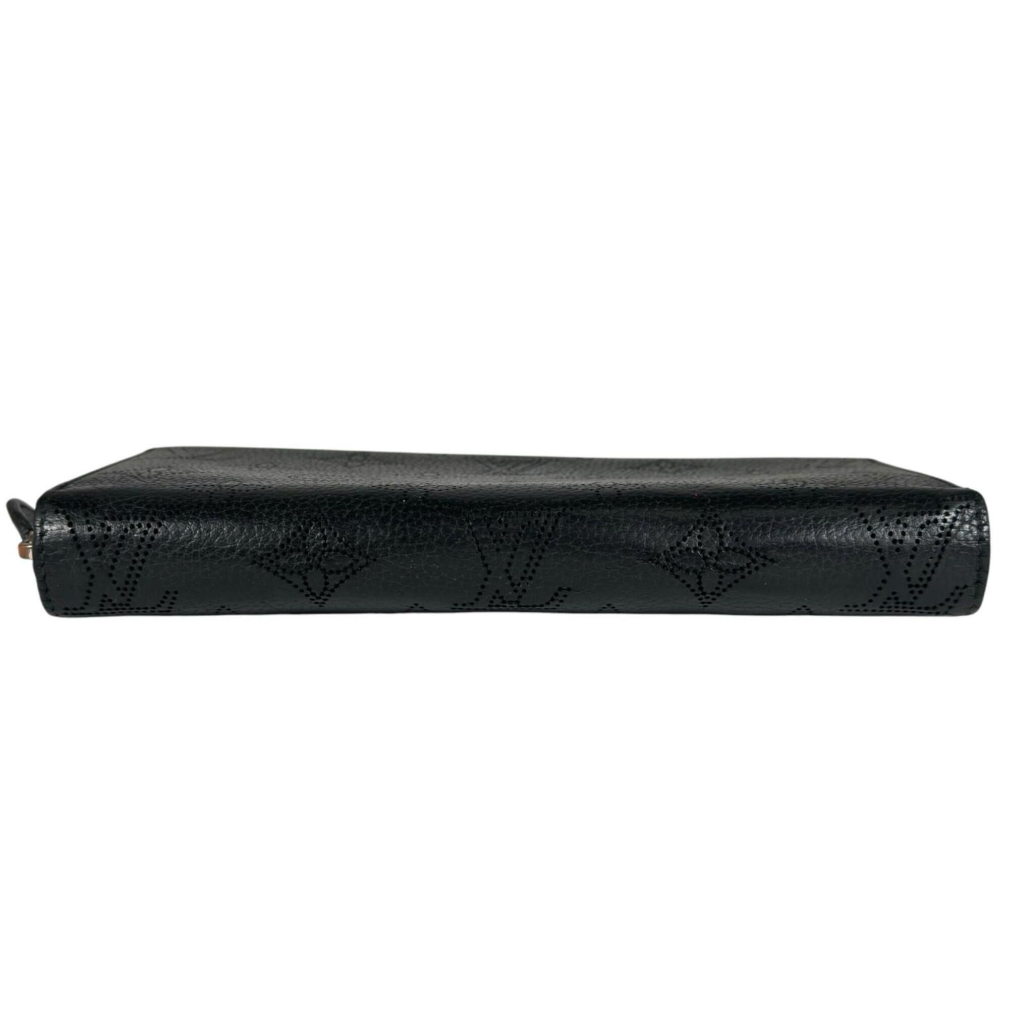 Louis Vuitton Mahina Black Monogram Long Wallet (Bi-Fold) (Pre-Owned)