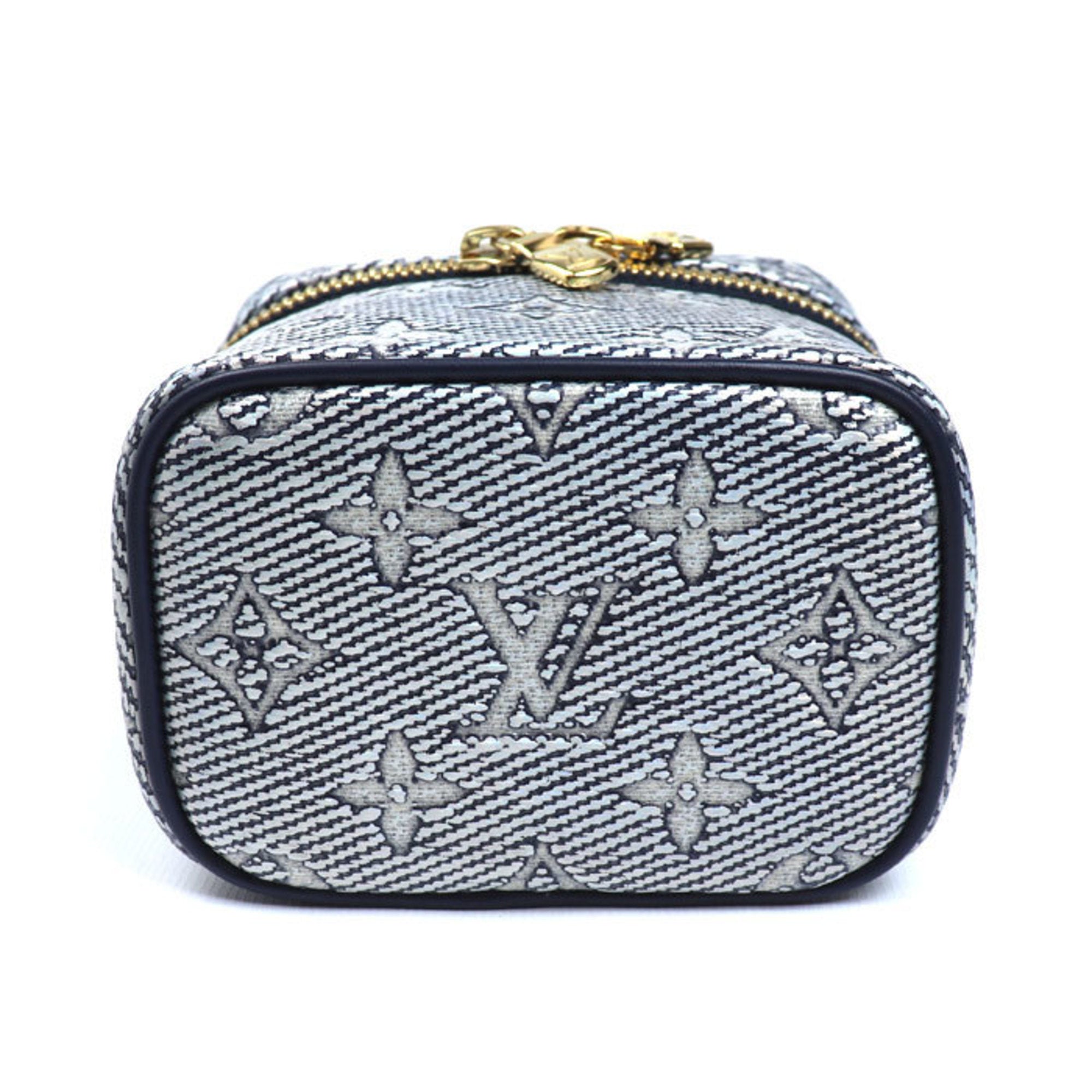 Louis Vuitton Navy Jacquard Denim Shoulder Bag Vanity Bag (Pre-Owned)