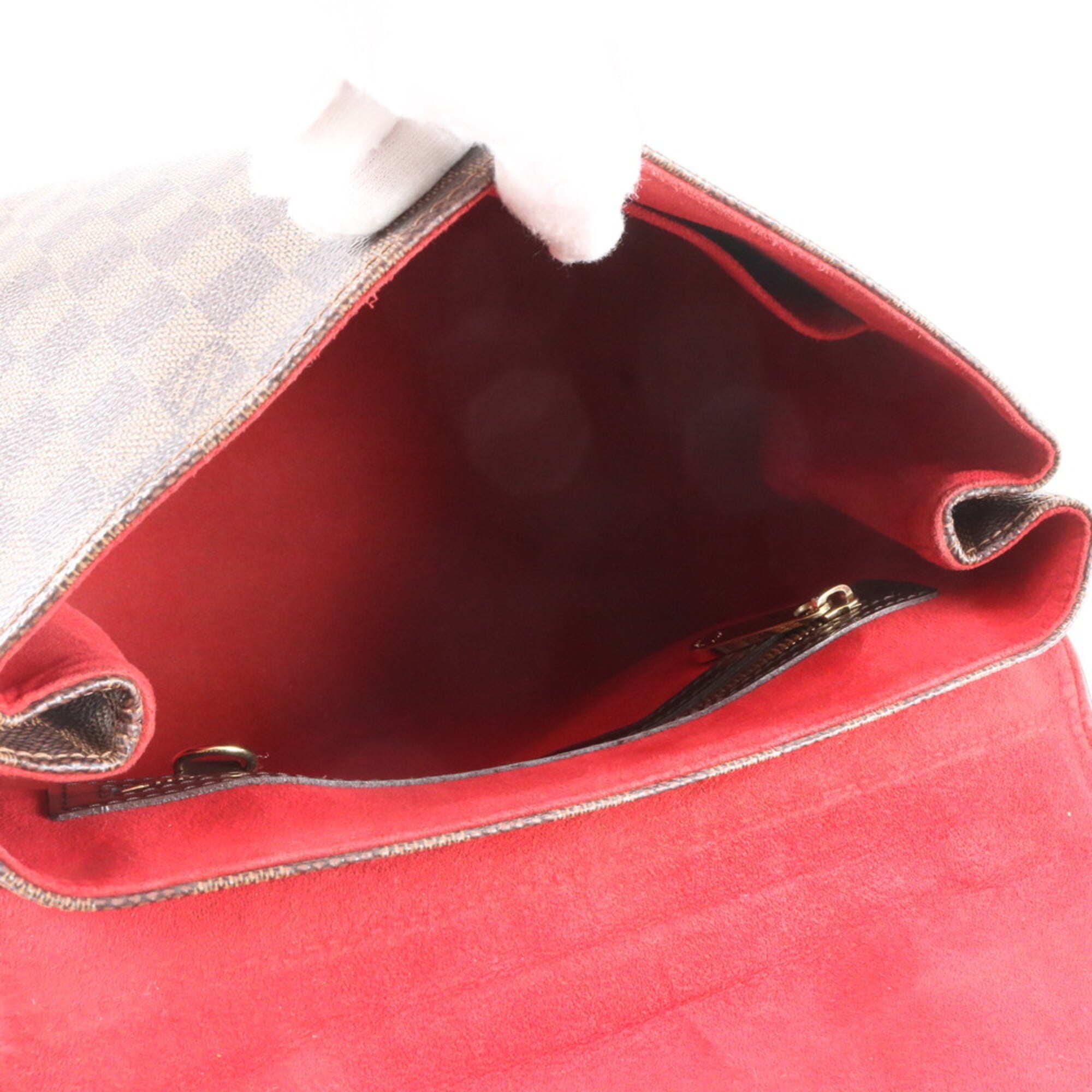 Louis Vuitton Brown Damier Canvas Coated Canvas Leather Handbag Shoulder Bag (Pre-Owned)