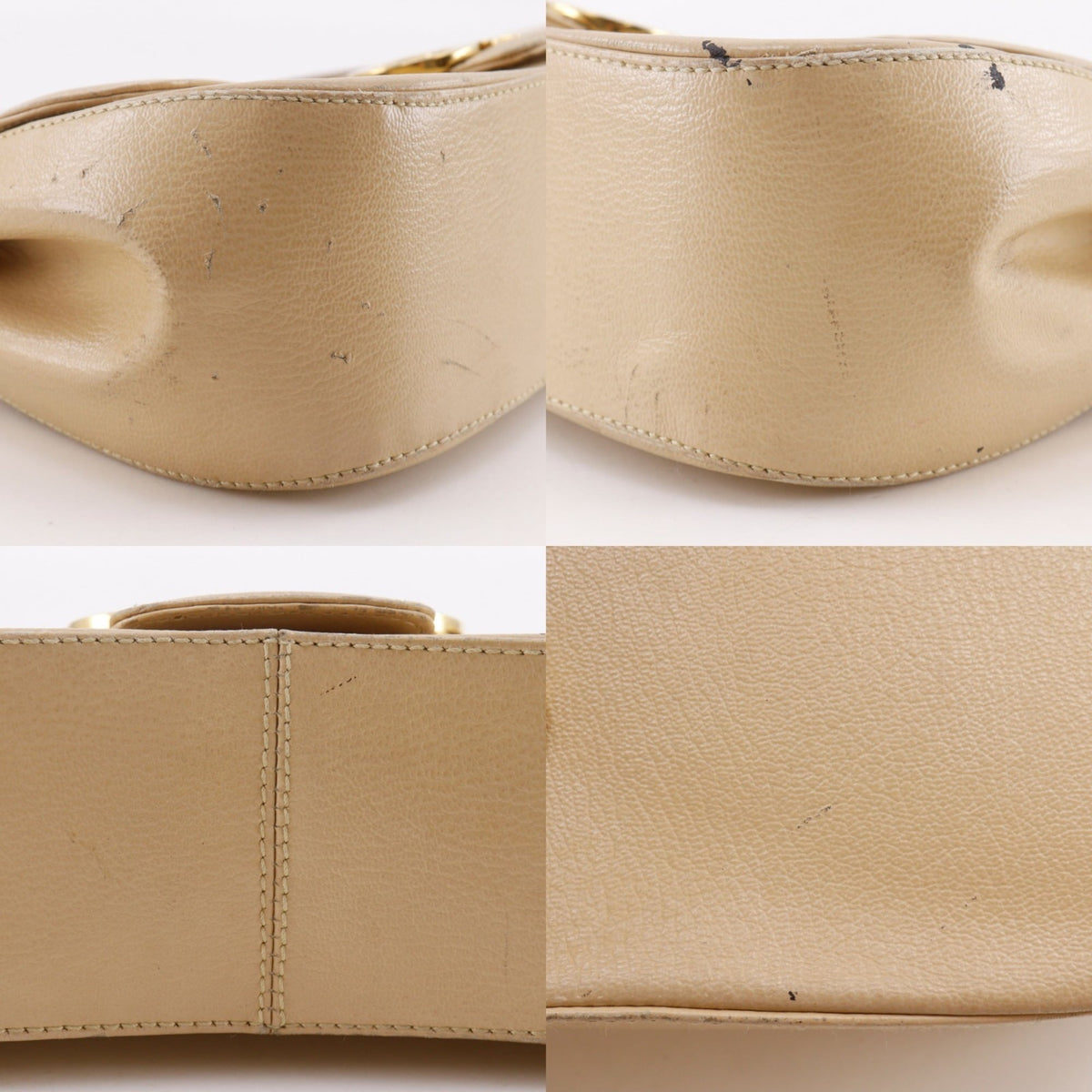 Salvatore Ferragamo Gancini Beige Shoulder Bag (Pre-Owned)