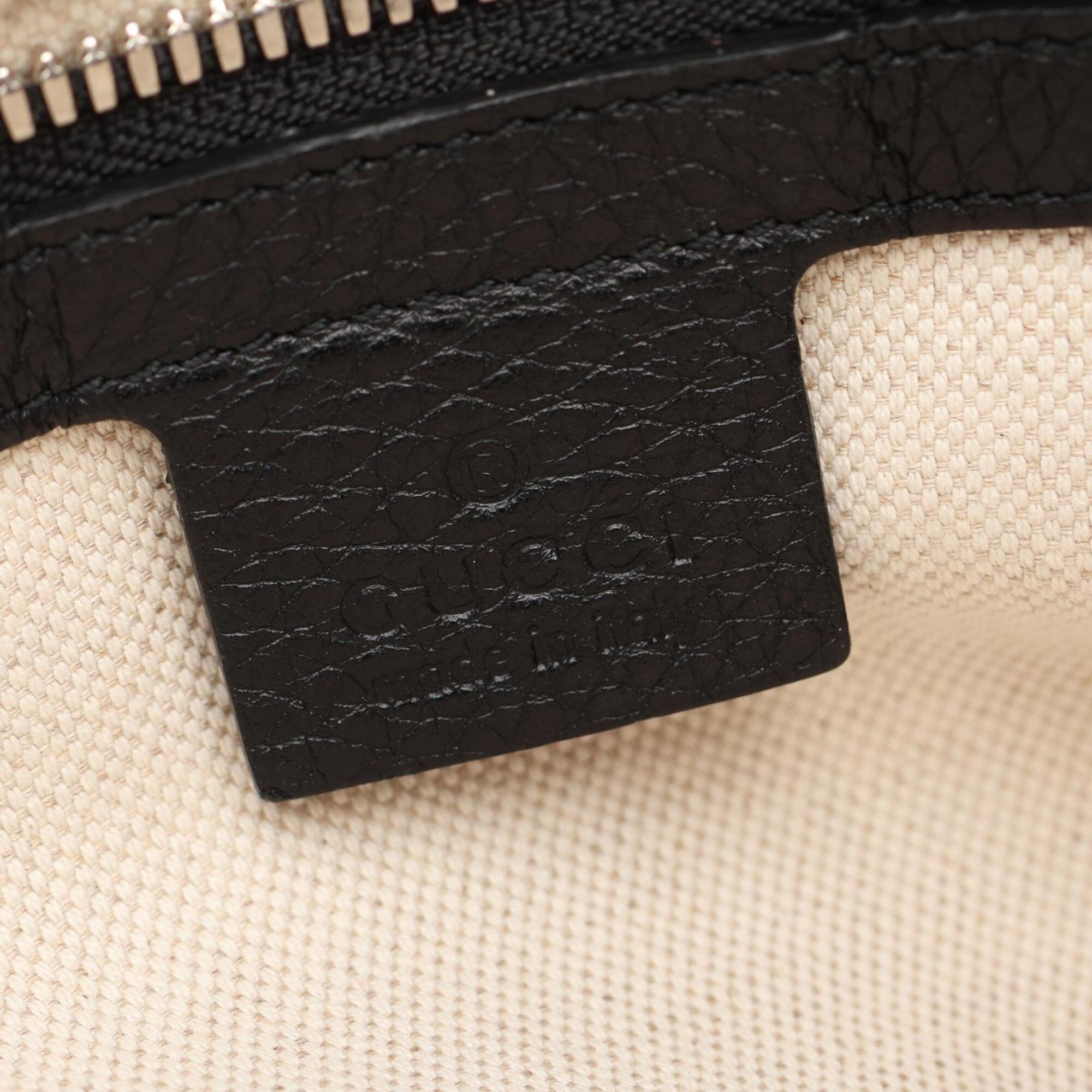 Gucci Black Leather Handbag Tote Bag (Pre-Owned)