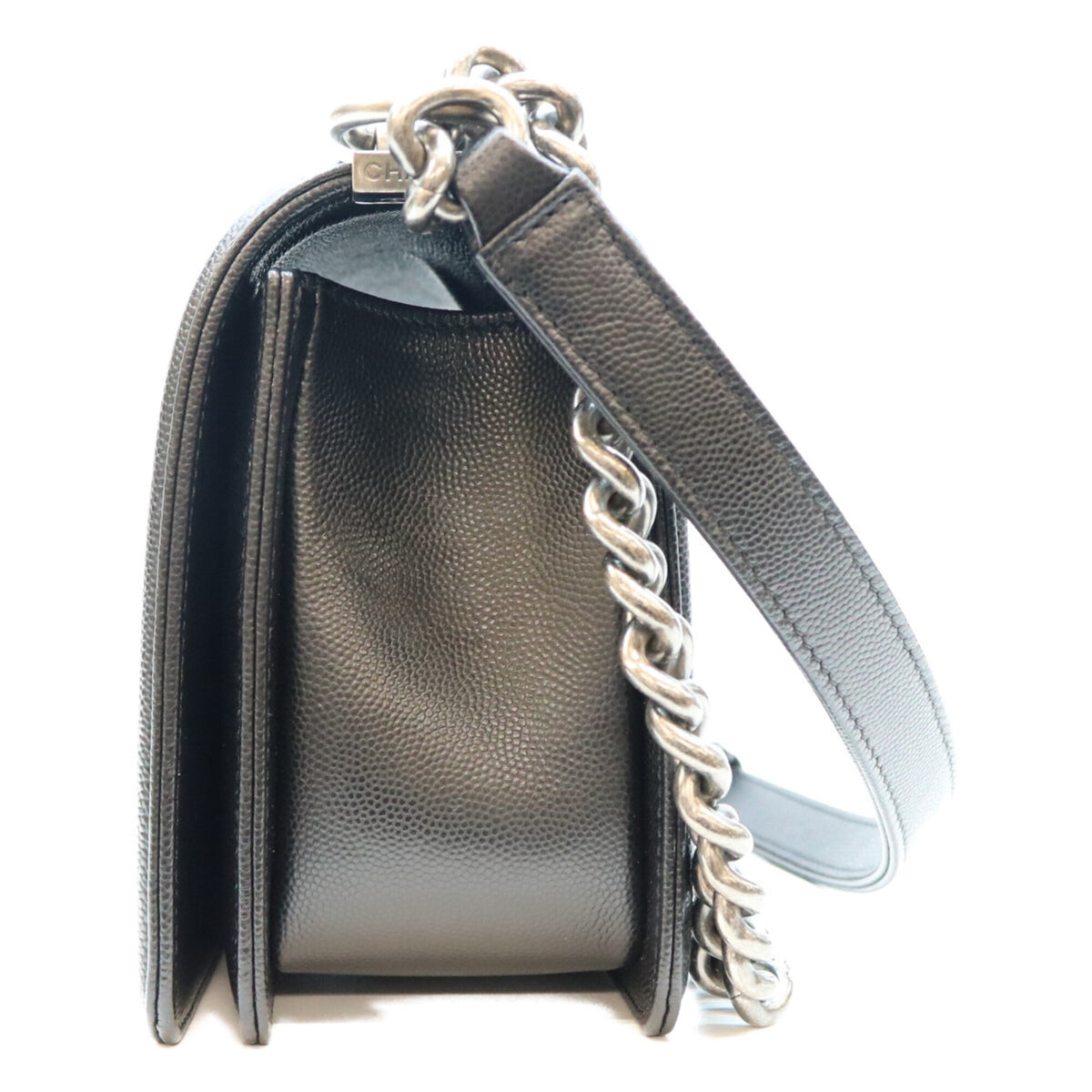 Chanel Black Grained Calfskin Shoulder Bag (Pre-Owned)