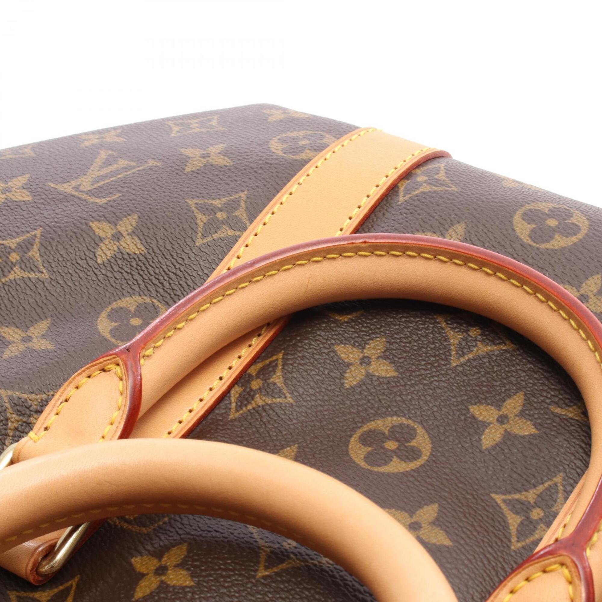 Louis Vuitton Brown Monogram Coated Canvas Leather Boston Bag Handbag (Pre-Owned)