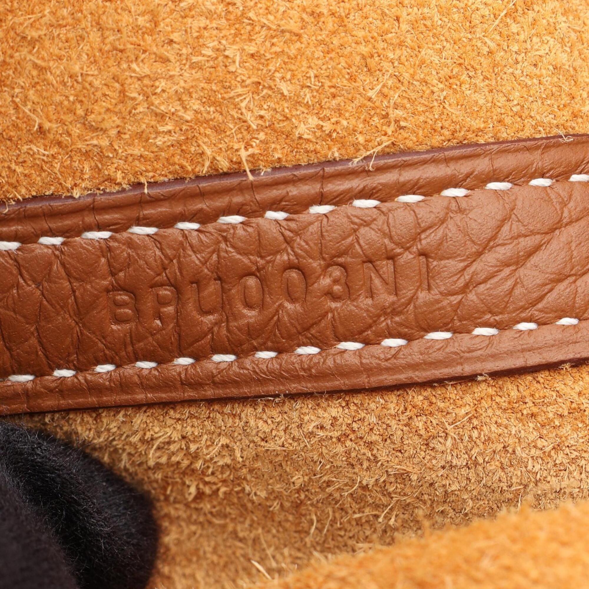 Hermes Brown Gold Brown Taurillon Clemence Leather Handbag (Pre-Owned)