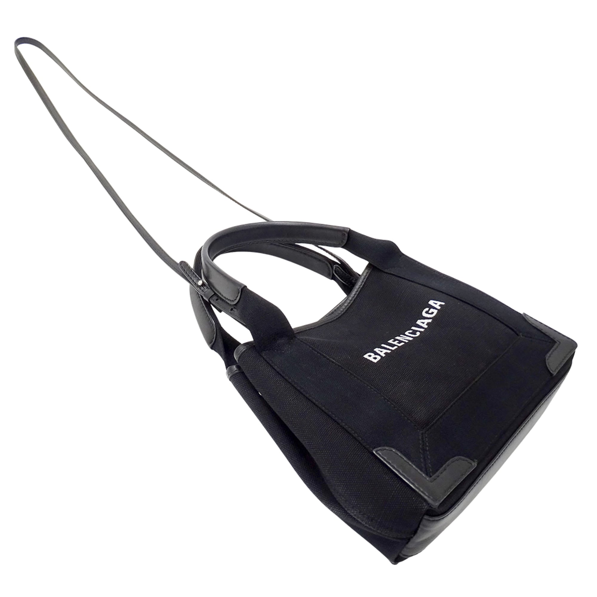 Balenciaga Black Canvas Handbag Pouch Shoulder Bag (Pre-Owned)