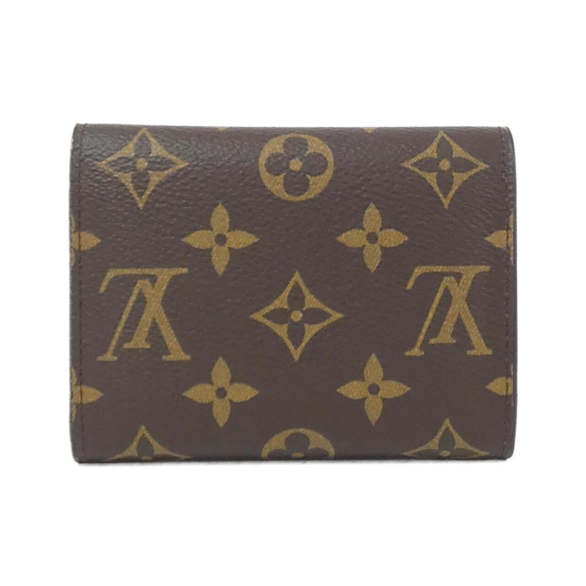 Louis Vuitton Marron Coated Canvas Wallet (Tri-Fold) (Pre-Owned)