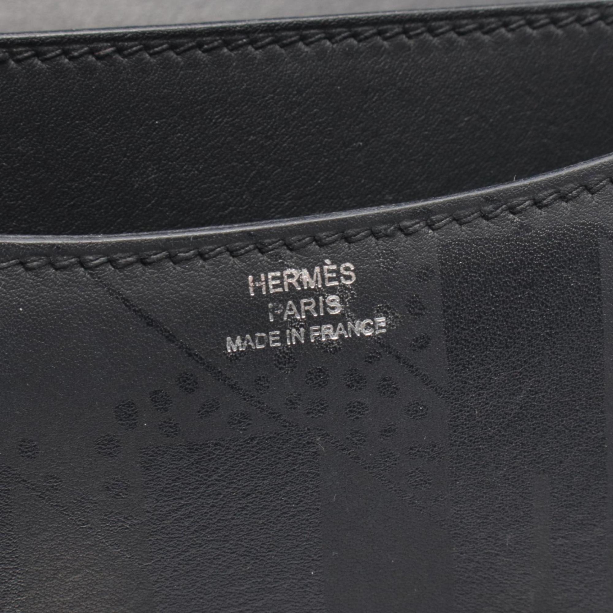 Hermes Black Leather Handbag Shoulder Bag (Pre-Owned)